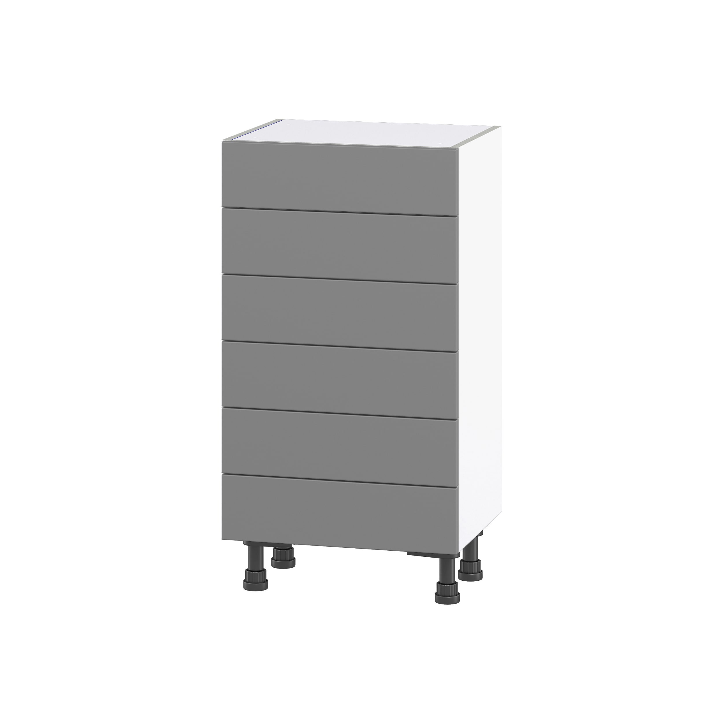 Hugo&Borg Beaumont 15-in W x 34.5-in H x 14-in D Slate Gray 6-Drawer Base Fully Assembled Cabinet