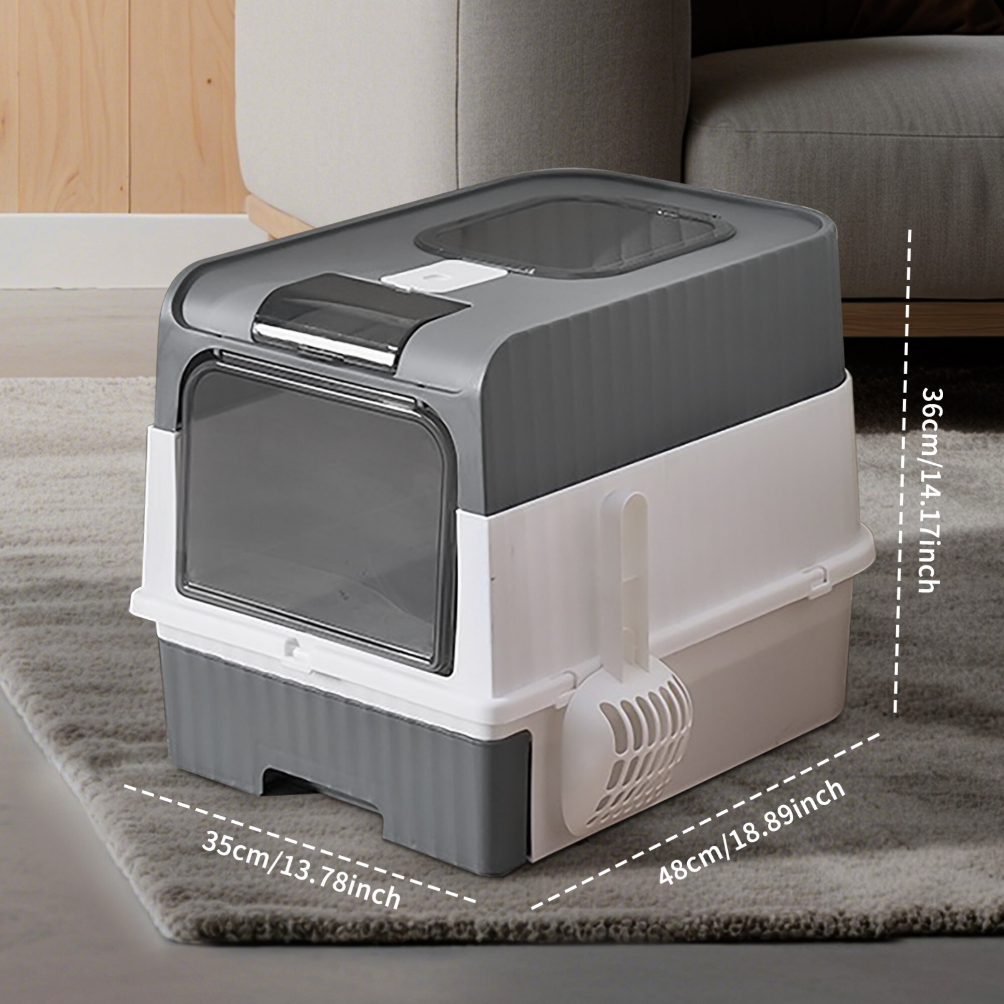 Wudkey L4-SM2Q9L Cat-Litter-Box - View #2