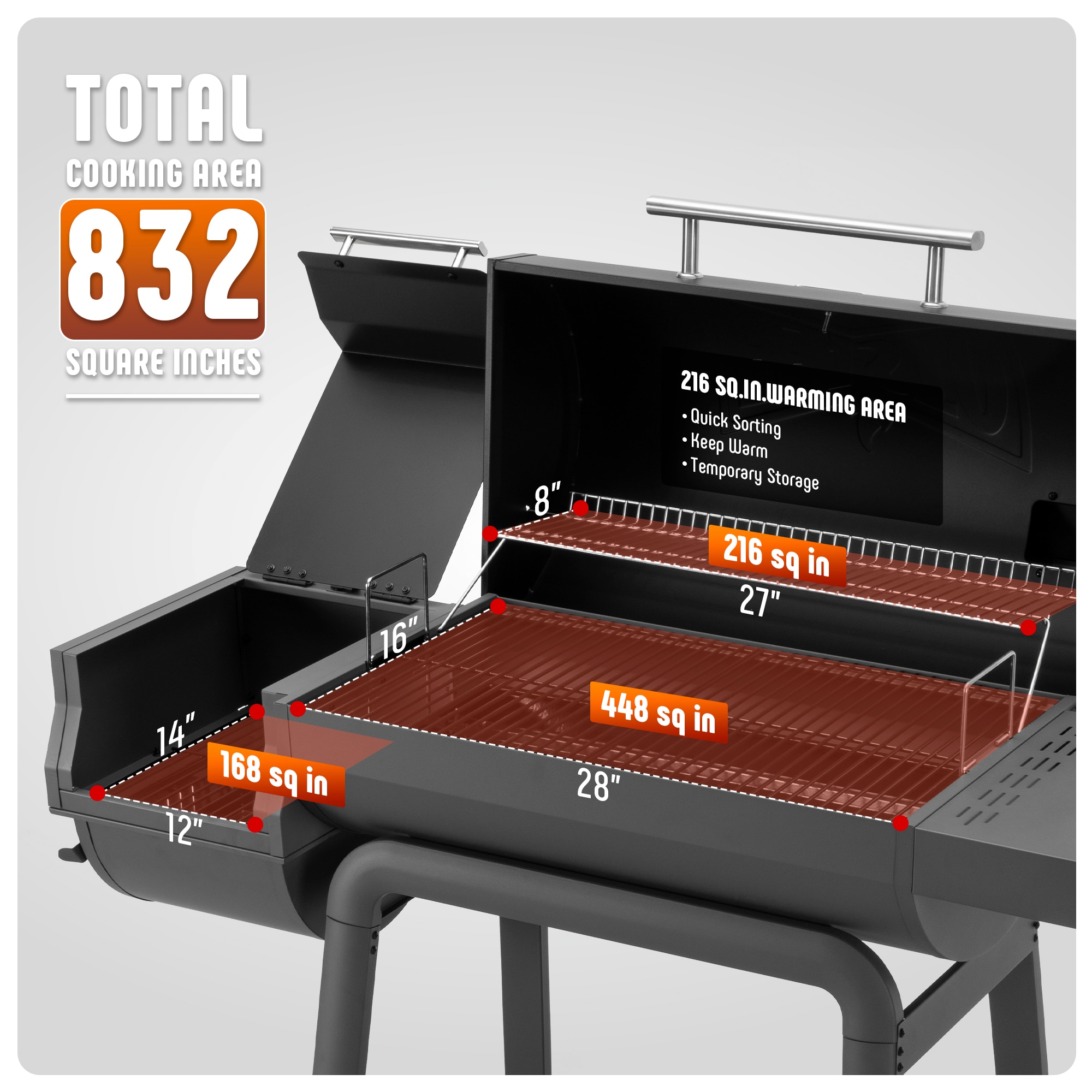Feasto CG3019S Charcoal-Grills - View #3