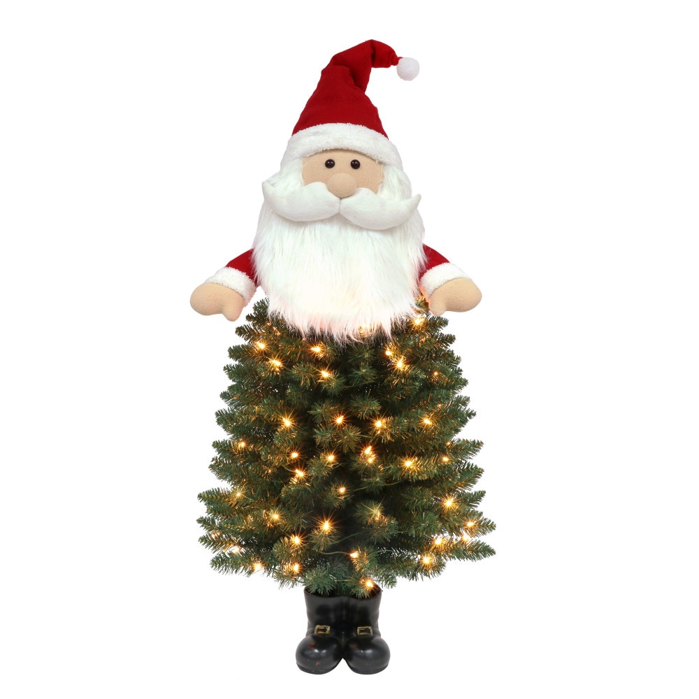 Puleo International 3820A-ST40C1 4-ft Pine Pre-lit Artificial Christmas Tree with Clear Incandescent Lights