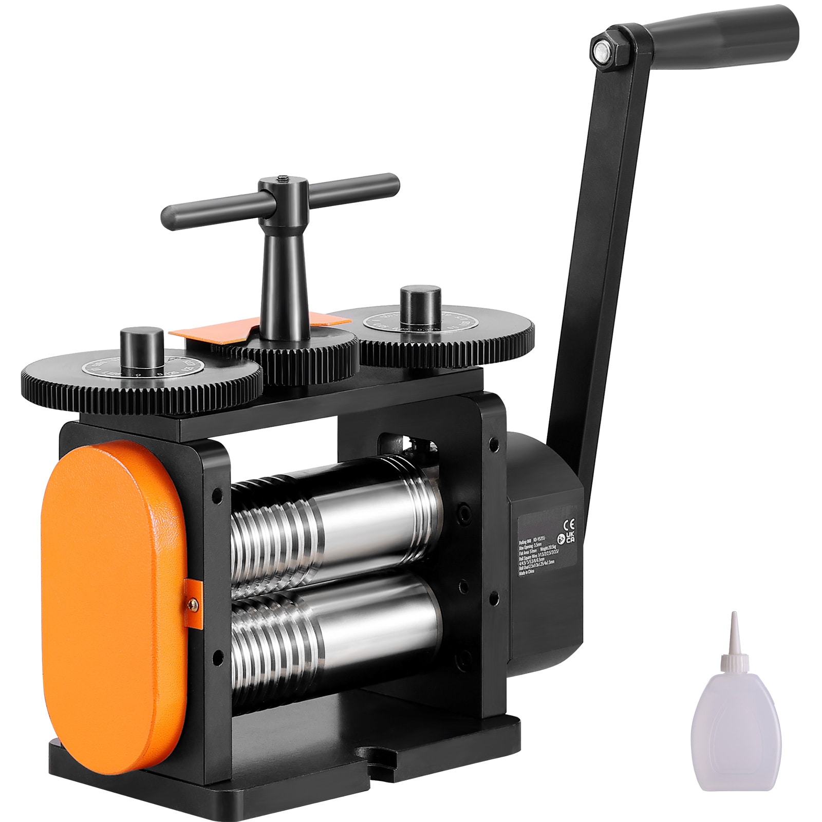 VEVOR SCSHYYPJ3H1500407V0 Rolling Mill 2.24-IN/57 mm Jewelry Rolling Mill Machine 1: 2 Gear Ratio 3-in-1 Multi-function Rolling Mill 0-5.5 mm Press Thickness for Metal Jewelry Making Sheet Square Wire Elliptical