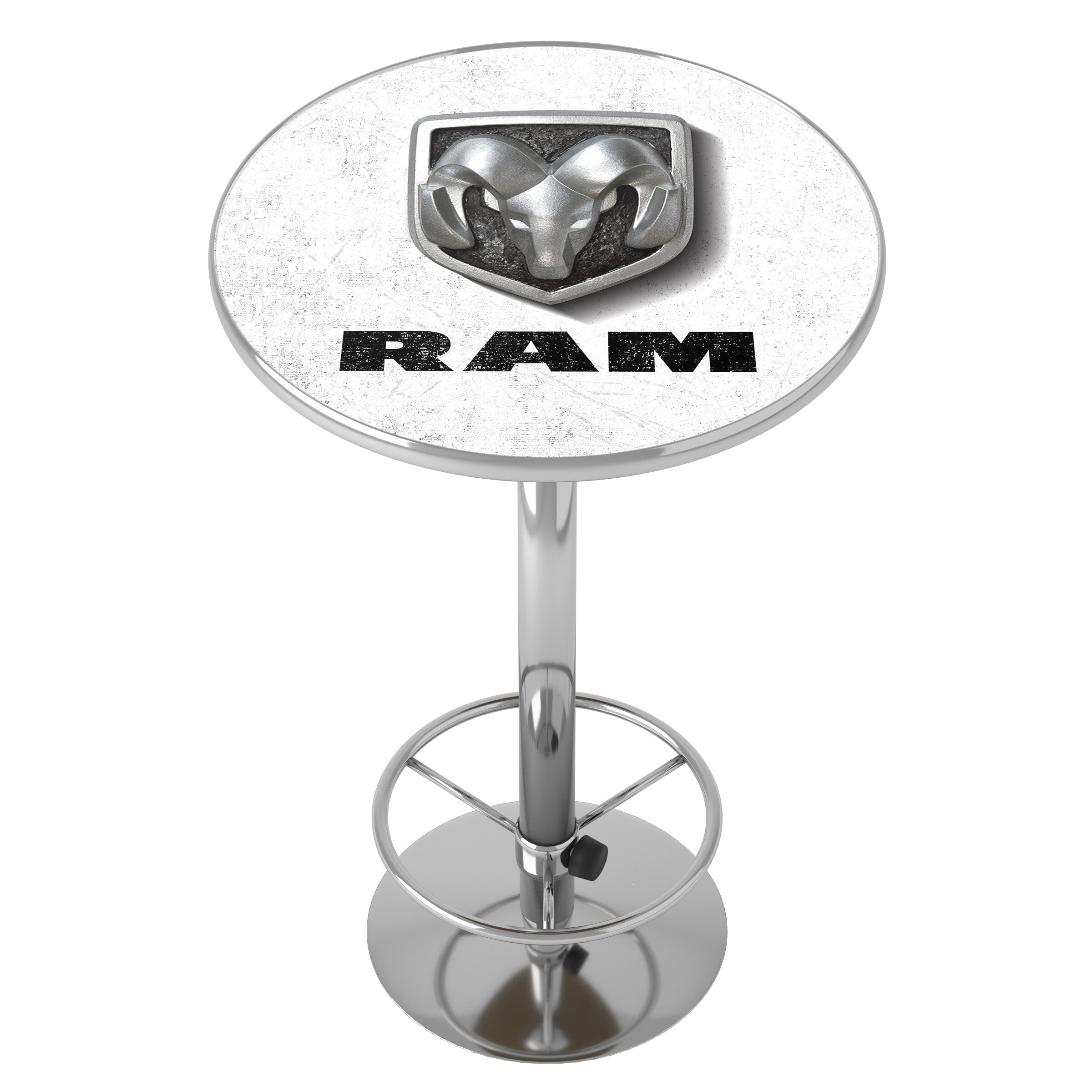 Trademark Gameroom RAM2000-LOGO-WHI Pub Tables Multiple Round Traditional Bar Table, Composite with Metal Pedestal Base 27.375-in L x 42-in H