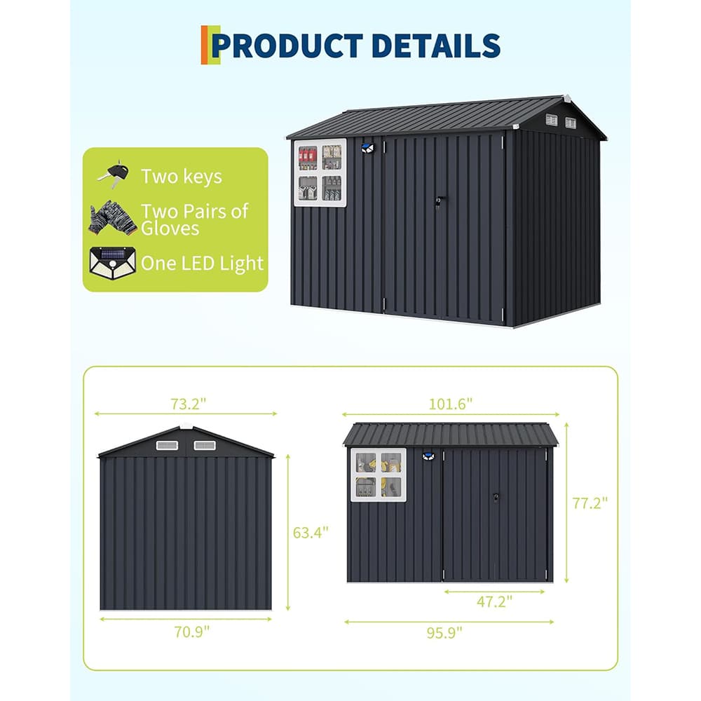 Qeetex SUN-PPG-3383JP0N Metal-Storage-Buildings-Sheds - View #6