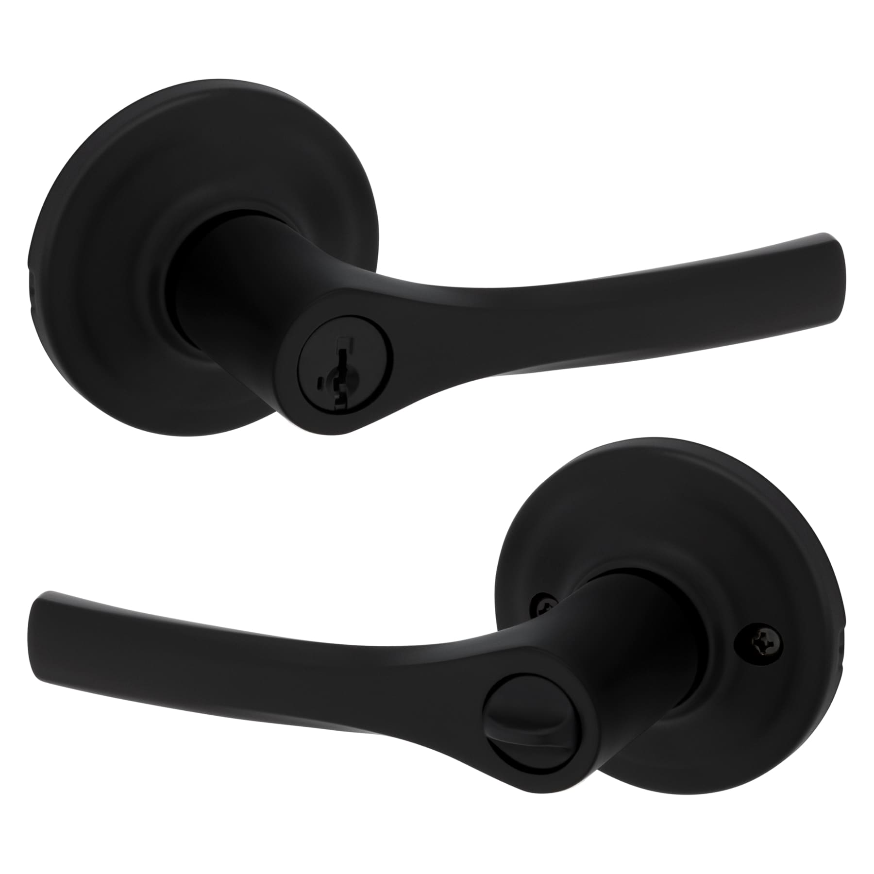 Kwikset 94050-703 Henley Matte Black Interior Keyed entry Door Handle with SmartKey