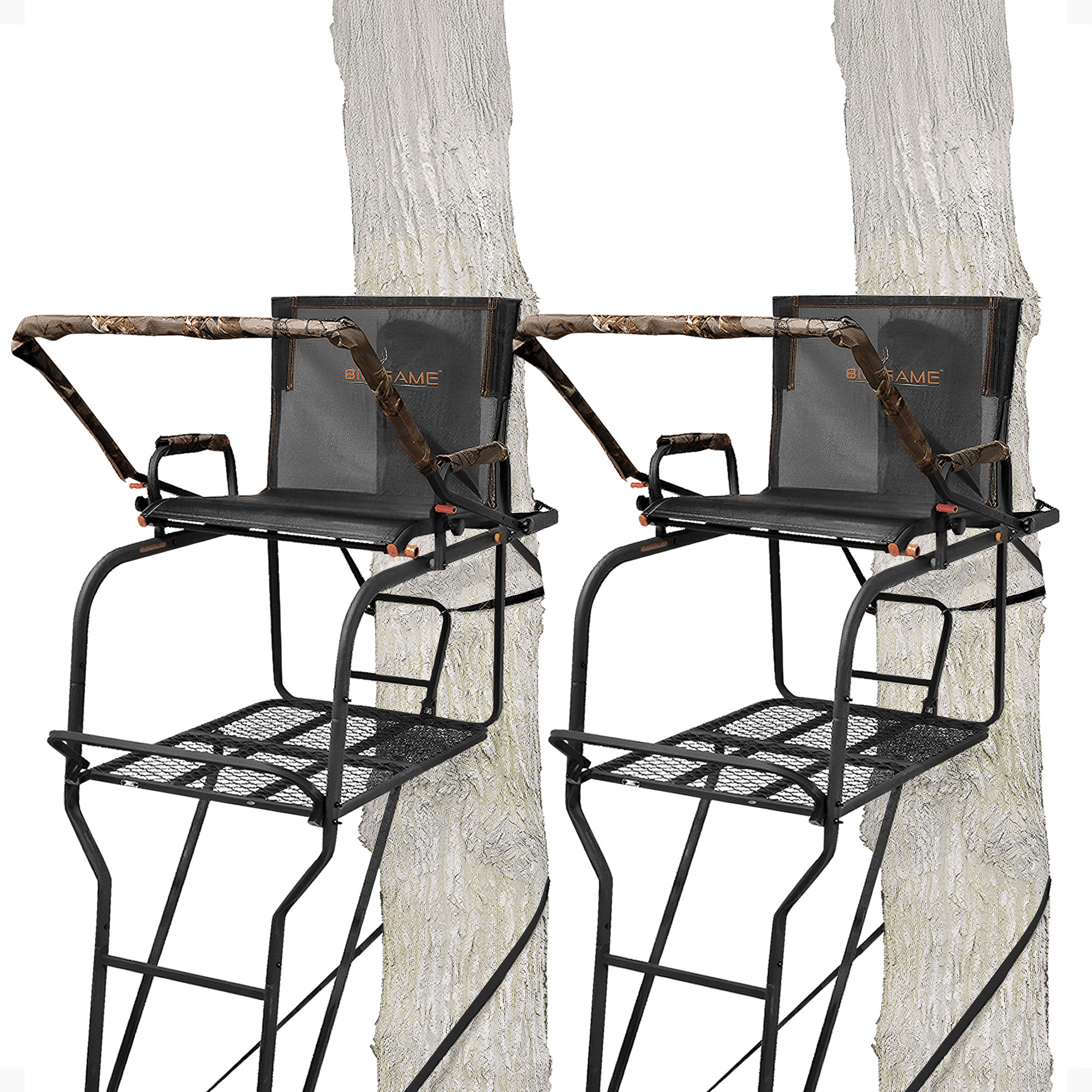 BIG GAME  Hunter HD 1.5 Deer Hunting 18.5 Foot 1 Person Ladder Tree Stand 2 Pack