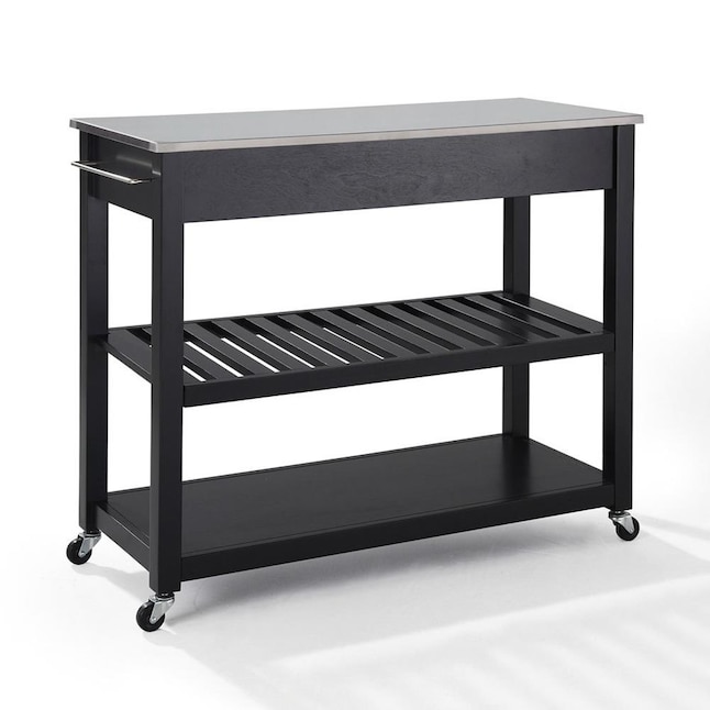 Crosley Furniture White Composite Base with Steel Metal Top Kitchen Cart (18-in x 43-in x 35-in) Crosley Furniture White Composite Base with Steel Metal Top Kitchen Cart (18-in x 43-in x 35-in)