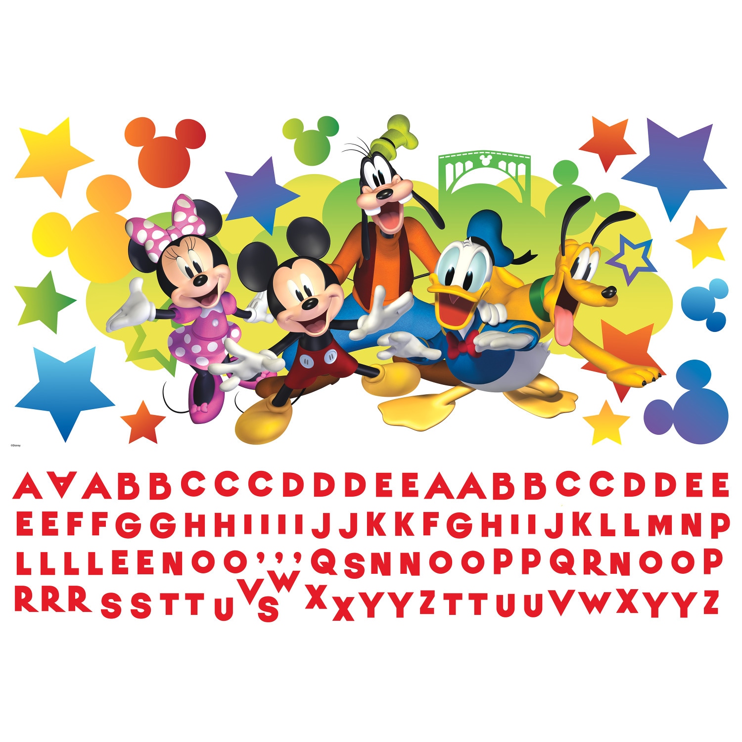 Disney Mickey & Friends Personalized Giant Wall Decal with Alphabet