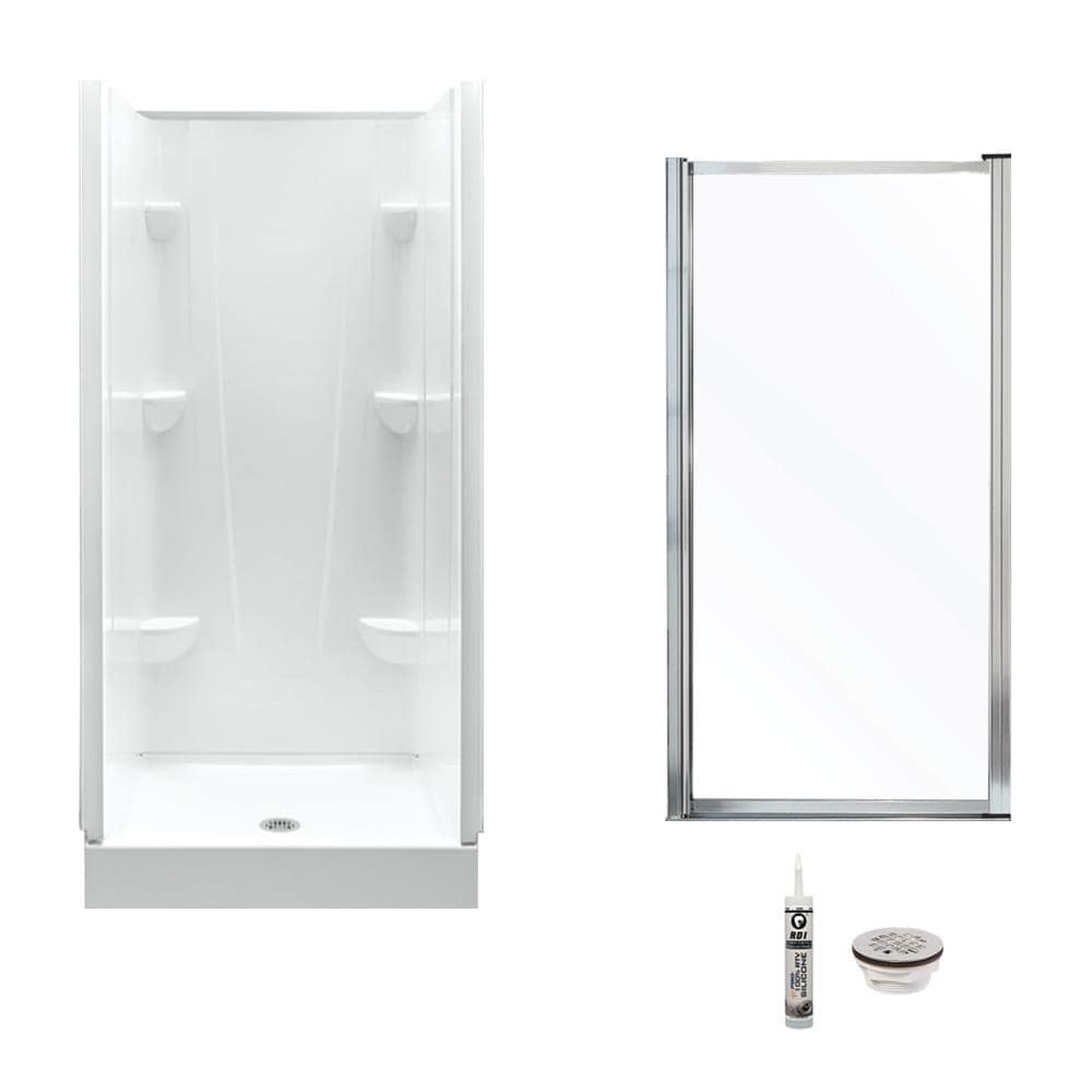 A2 3232CS-136635-WC White 32-in x 32-in x 76-in Alcove Shower Kit (Center Drain)
