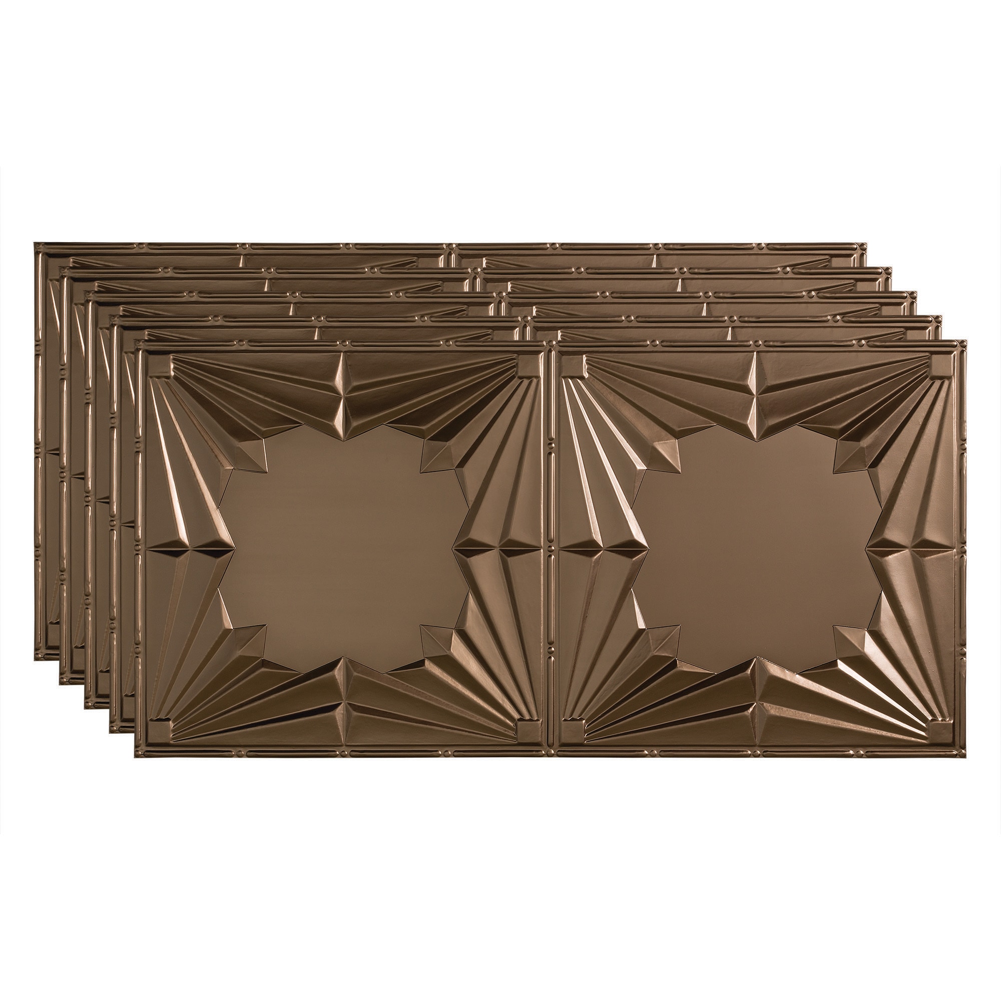 Fasade PG5528 4-ft x 2-ft Art Deco Argent Bronze PVC Surface-mount Ceiling Tile (5-Pack, 40-sq ft / Case)