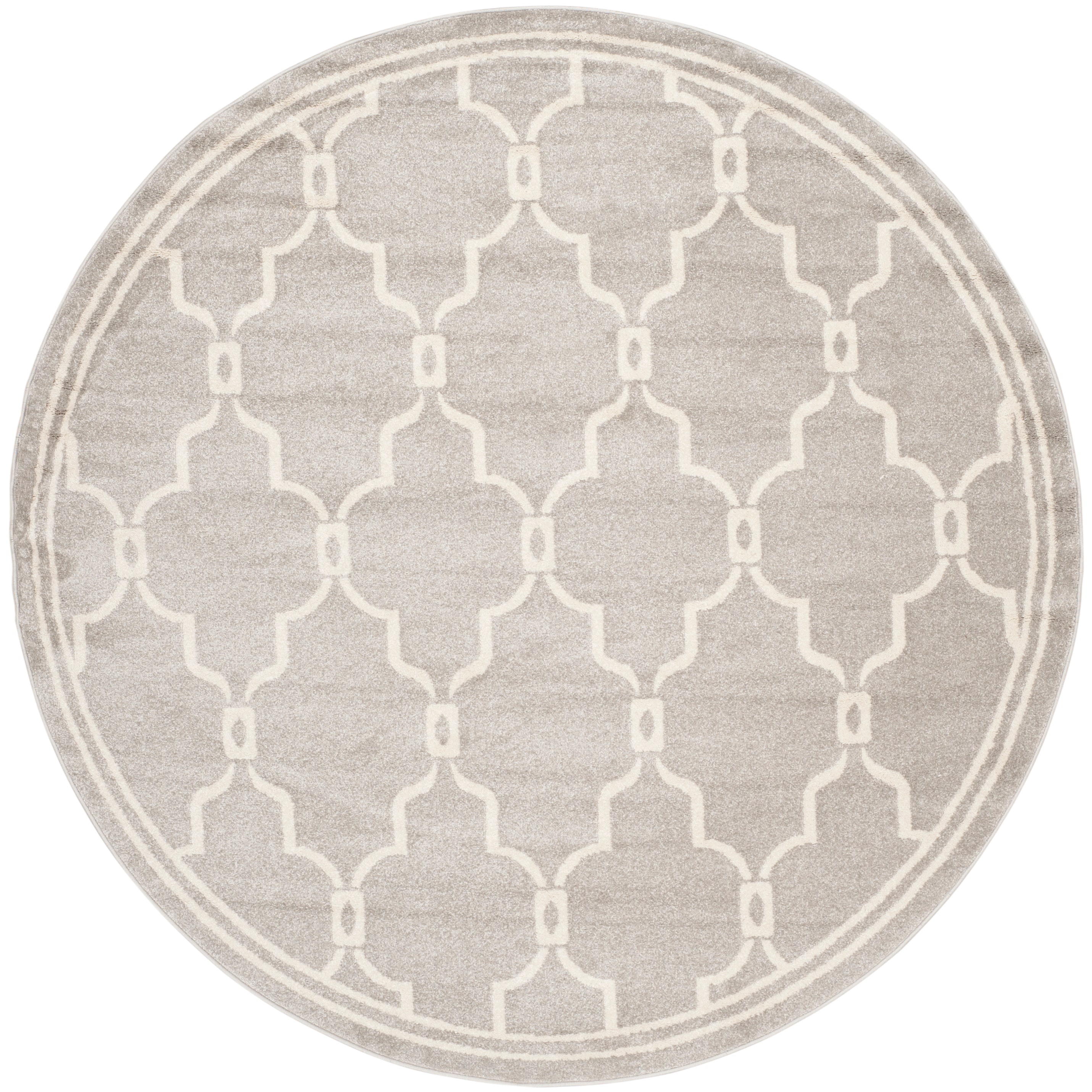 Safavieh AMT414B-9R Amherst Marion 9 x 9 (ft) Loomed Synthetic Gray/Ivory Round Indoor/Outdoor Trellis Area rug