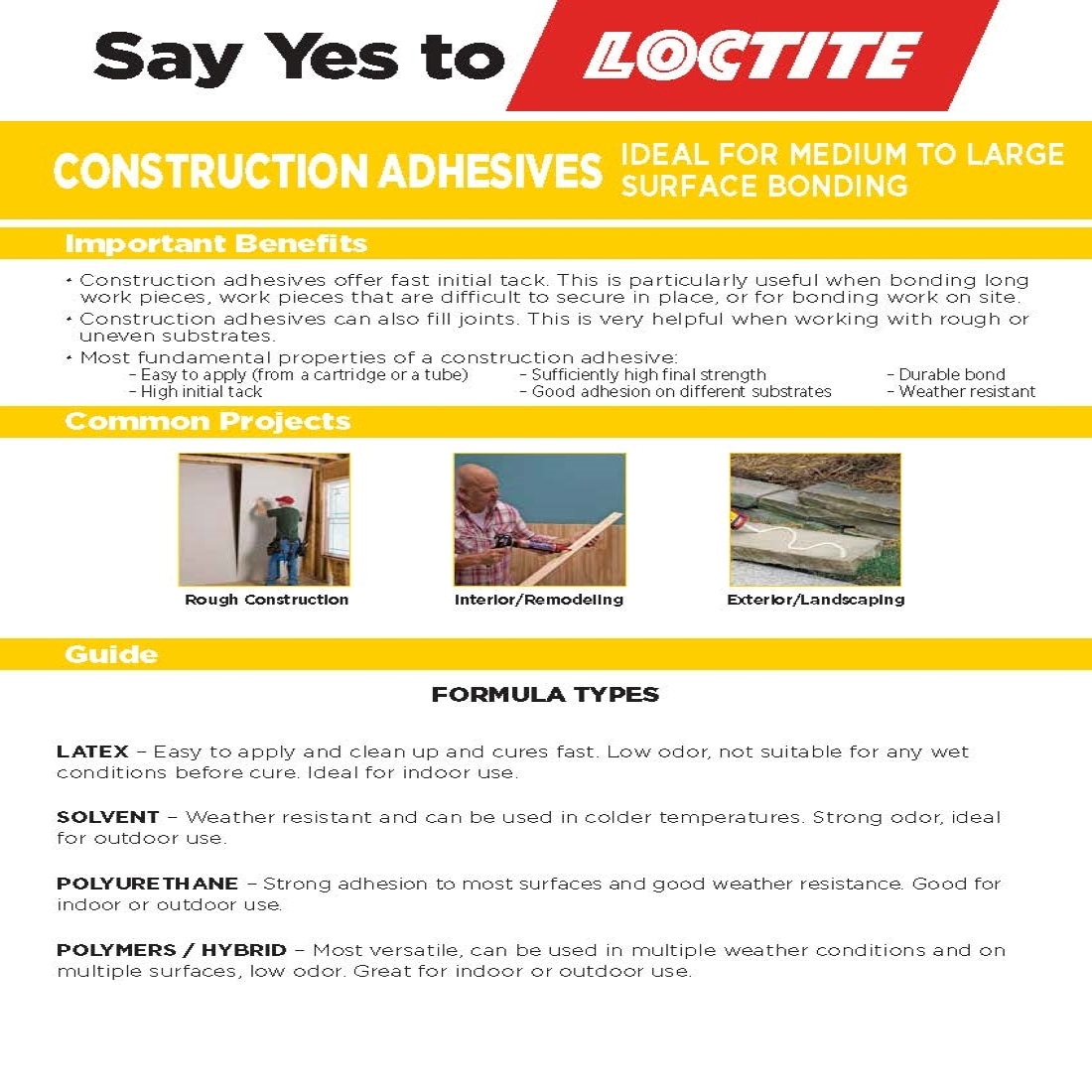 LOCTITE PL 375 10 Oz. Heavy Duty Construction Adhesive - Power Townsend  Company