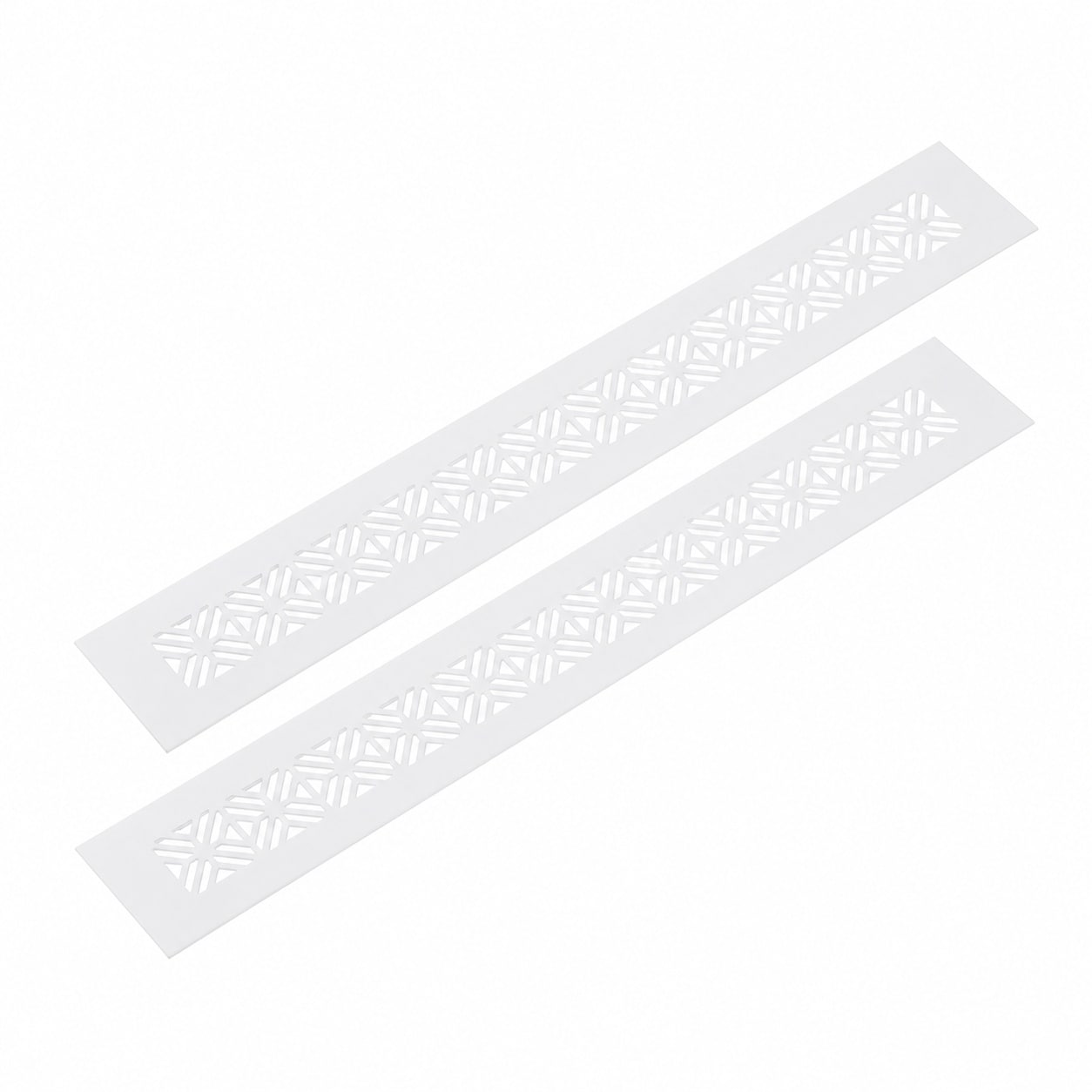 Aoibox  2 Pack Rectangle Louvered Aluminum Alloy Air Vent Grilles 13 78 x 1 97 in White with Mounting Screws for