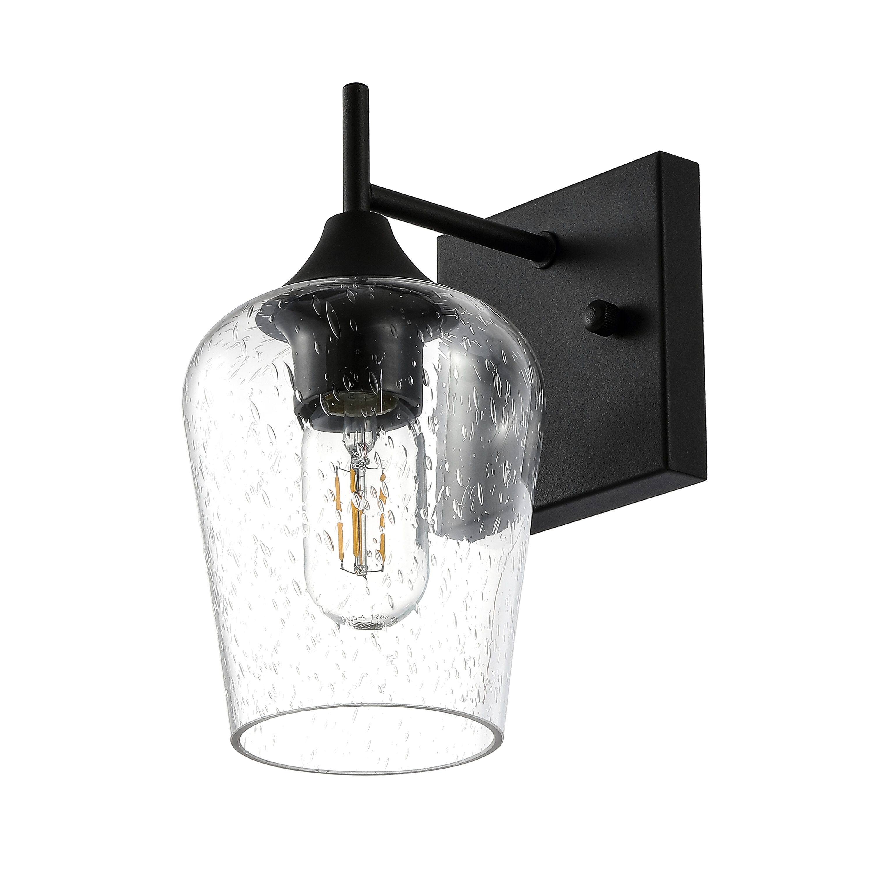 GETLEDEL FX-39010A 4.7-in W 1 -Light Matte Black Wall Sconce