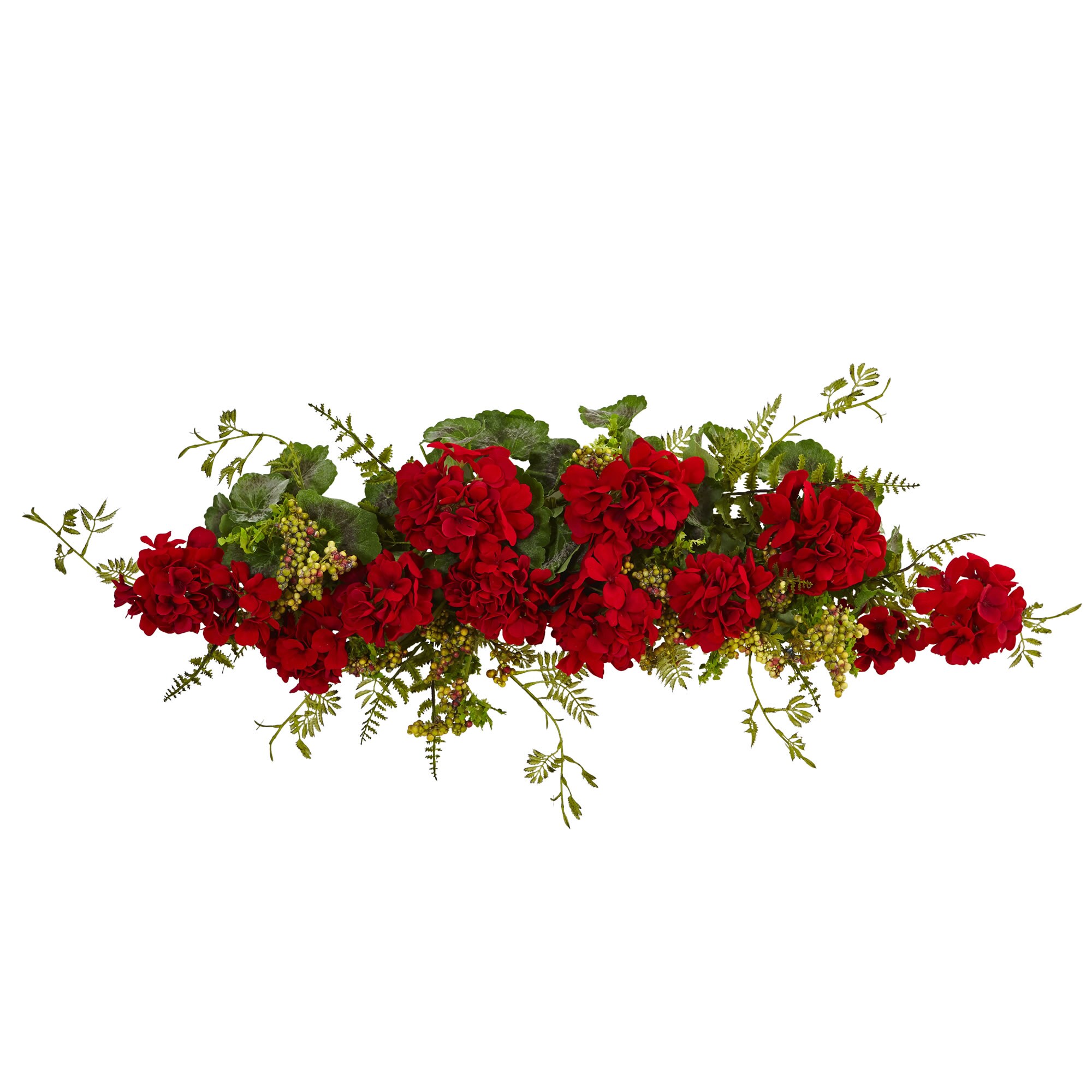 Nearly Natural 4574 6-Inches Red Indoor Desktop Geranium Artificial plant