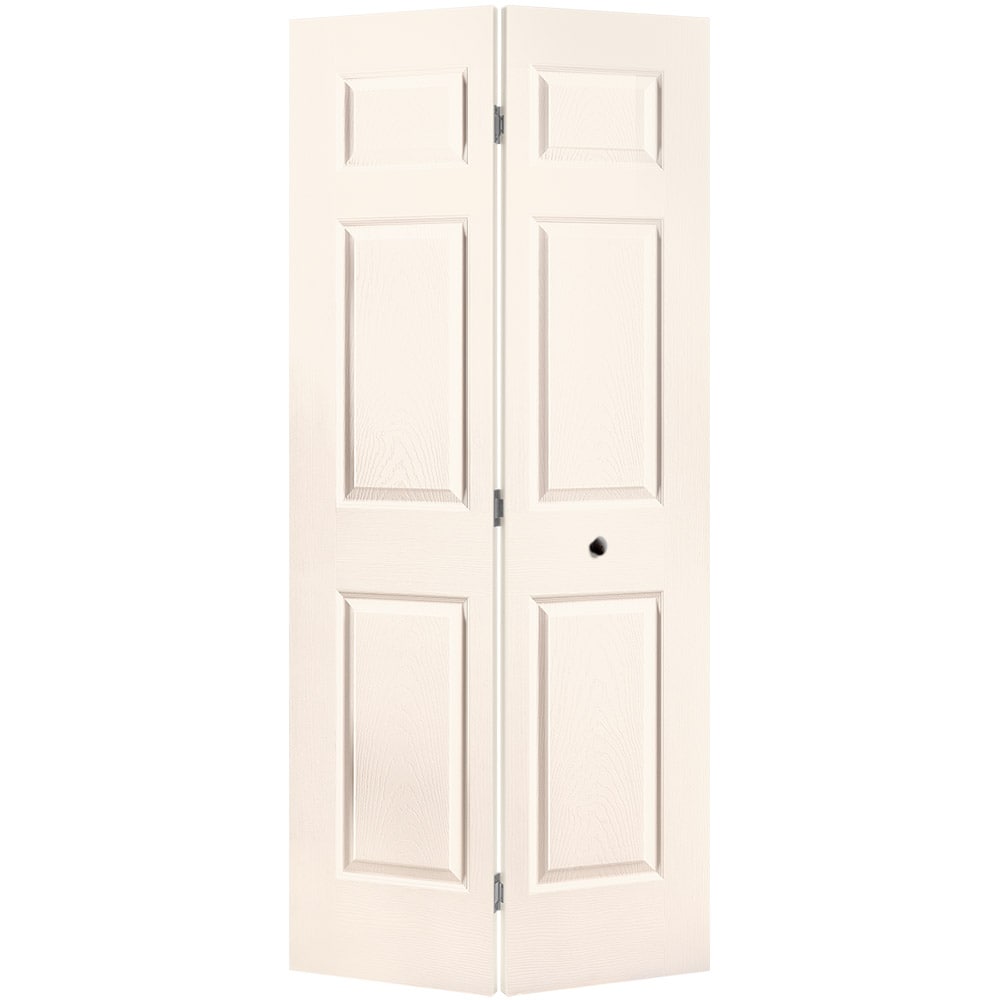 Masonite 1316664 Traditional 36-in x 80-in Moonglow 6-panel Textured Hollow core Prefinished Molded composite Closet Bifold Door