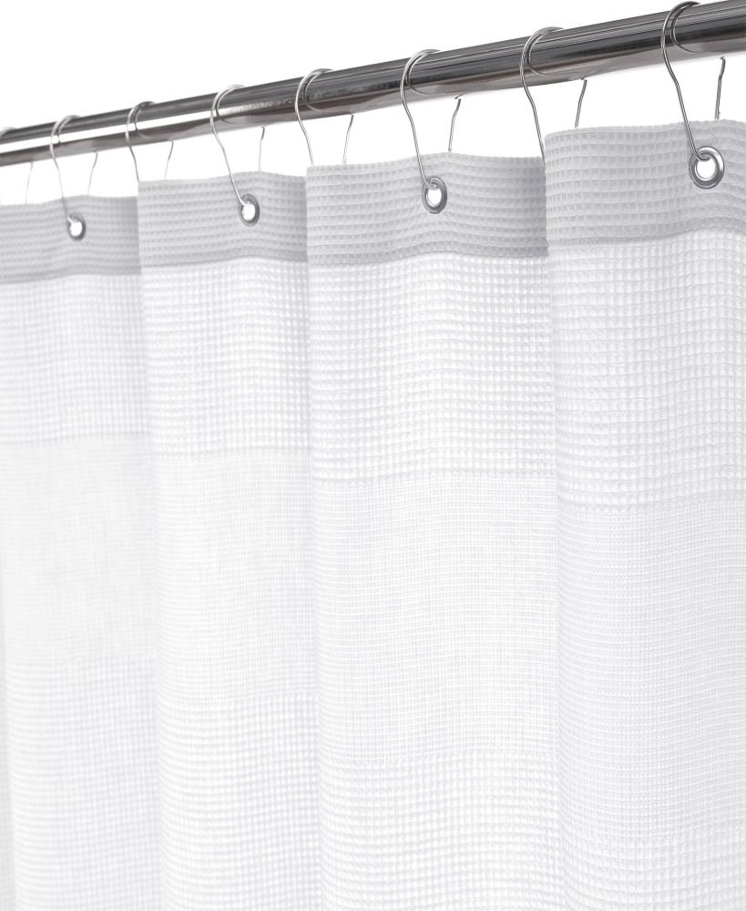 Enchante Home Ria 72-in W x 72-in L White Solid Cotton Shower Curtain ...