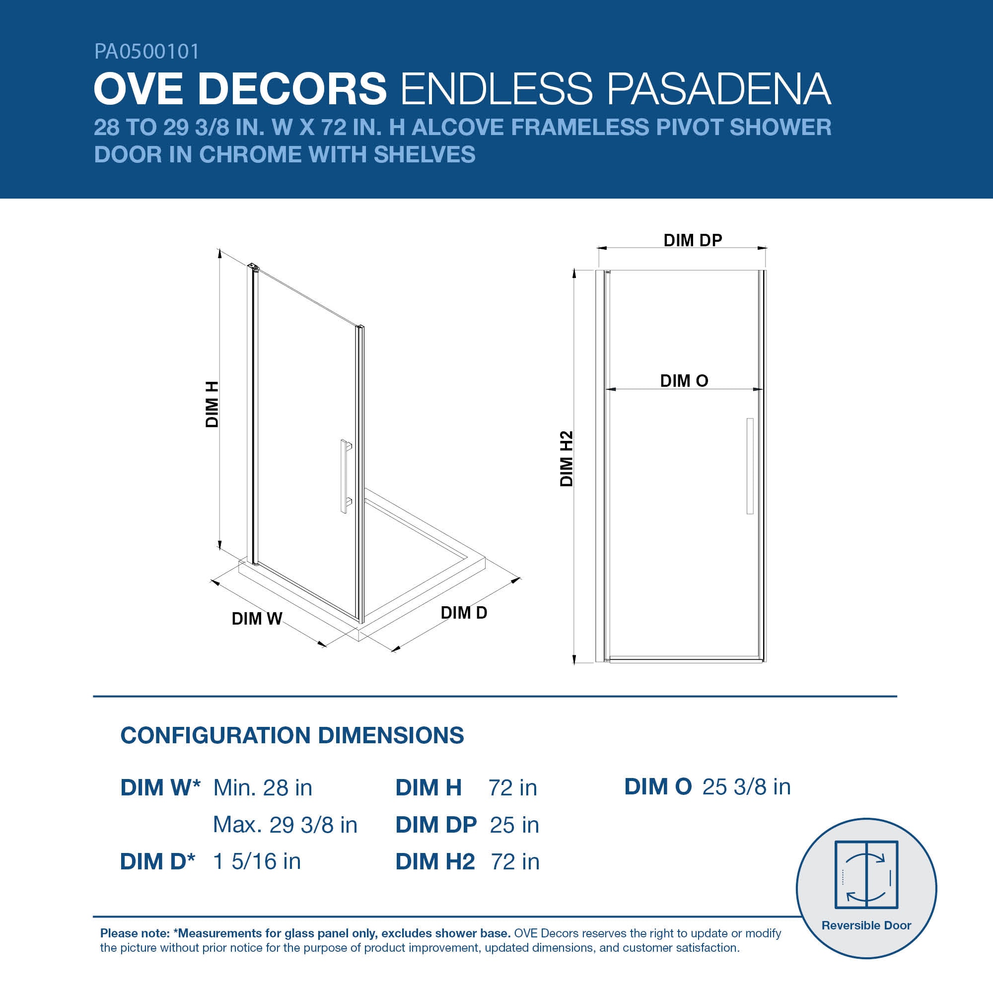 OVE Decors 828796065436 Shower-Doors - View #2