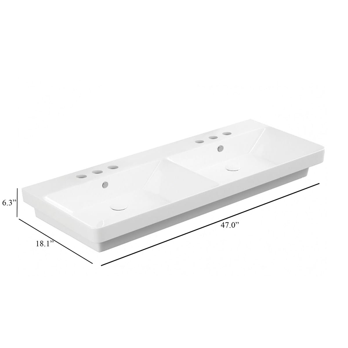 WS Bath Collections LUXURY 120.03 WG Bath-Sink - View #7