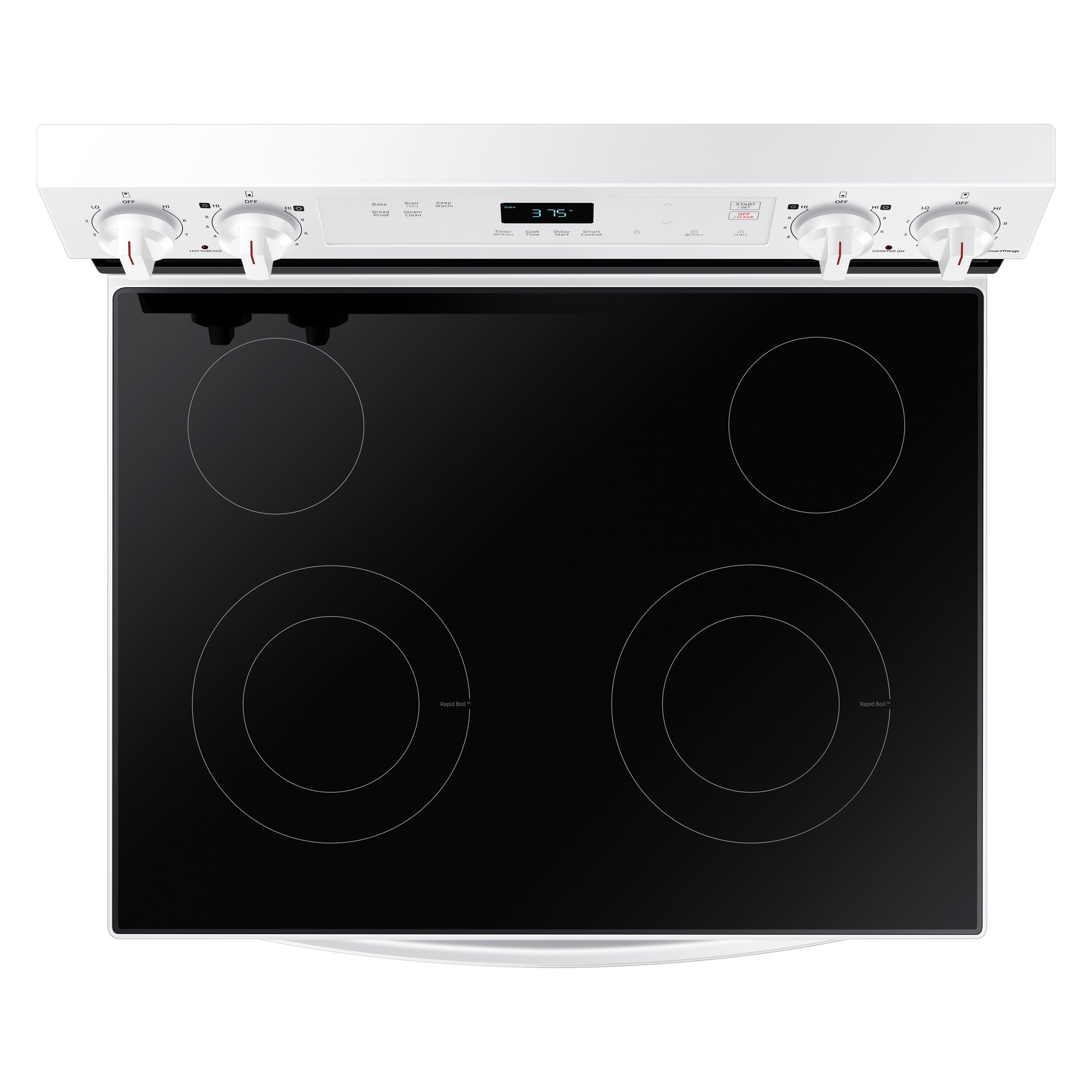 Samsung 30-in Glass Top 4 burners 6.3-cu ft Freestanding Electric Range ( White )