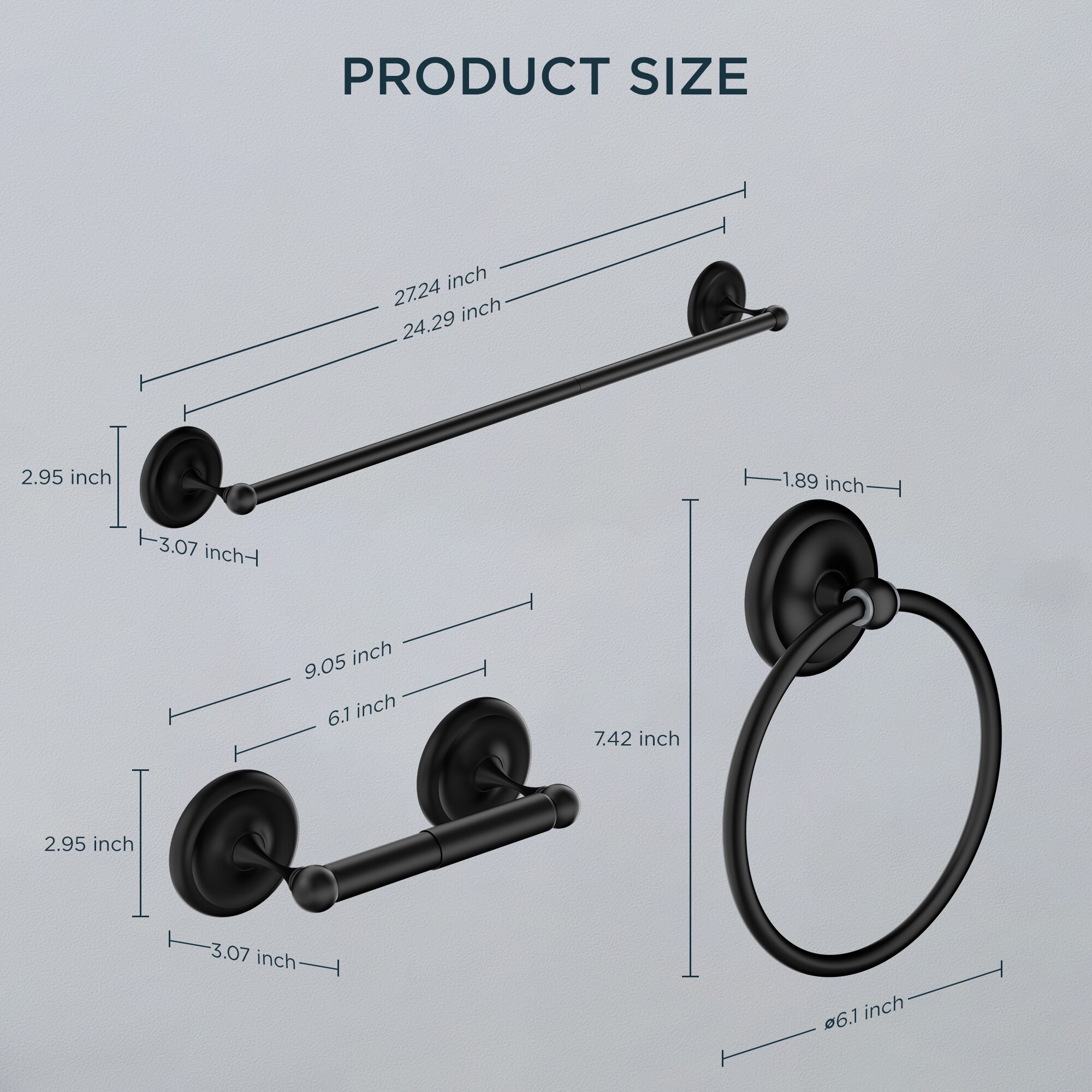 androme AD191M1B3 Decorative-Bath-Hardware-Kits - View #7