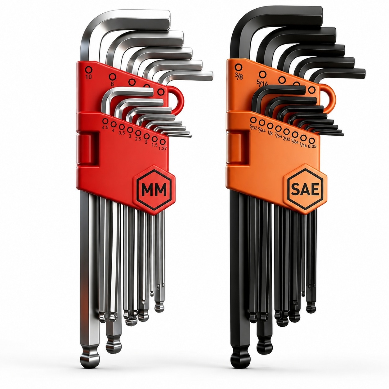 KHKFY  27pcs Hex Key Allen Wrench Set Long Arm Ball End Metric and Standard Sizes Heat Treated CRV Steel Includes Torque Handle for Extra Leverage
