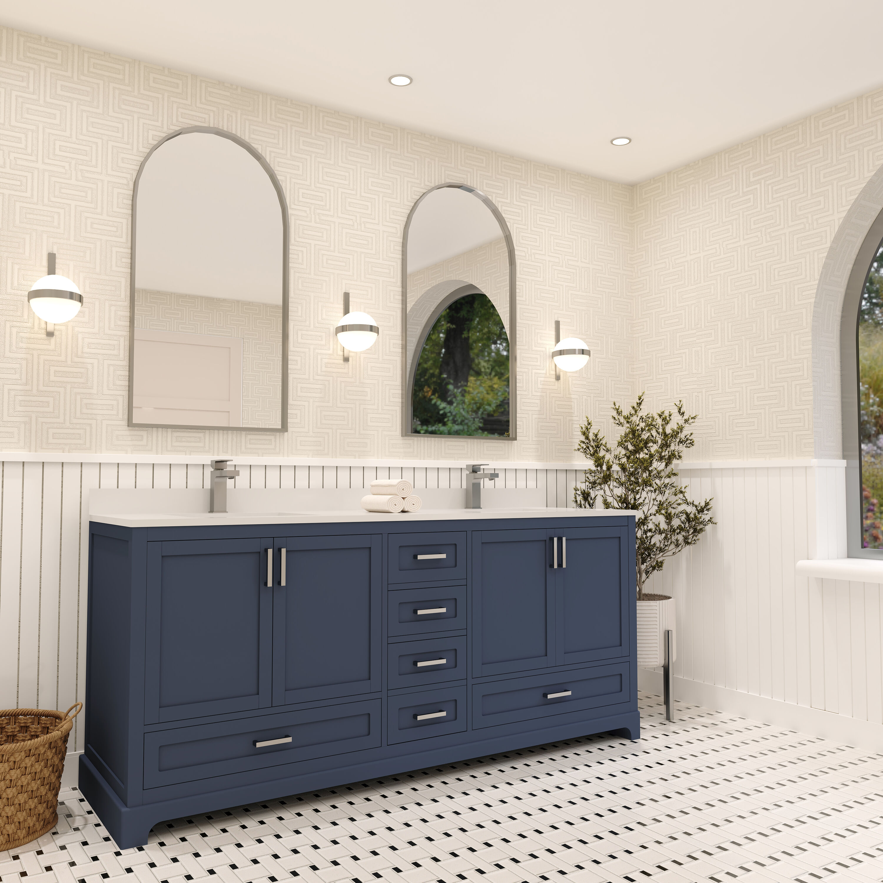 Ayna Decors AVM72NB3122 Bath-Vanity-Combo - View #2