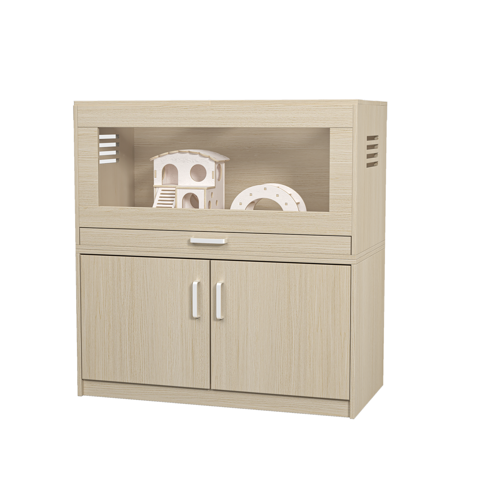 Kahomvis MEKN-QPW1-639 Brown Wood Rabbit hutch