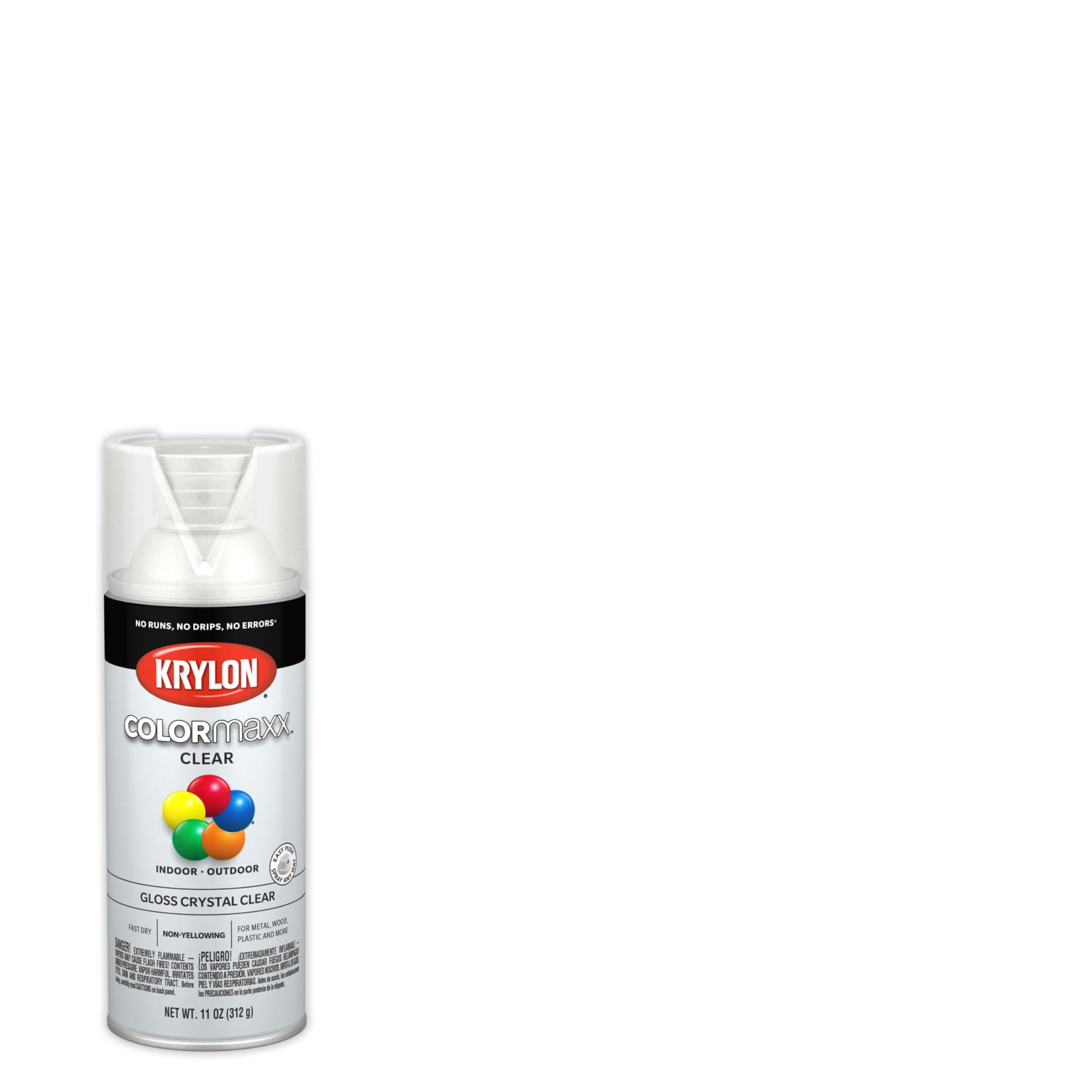 Krylon 5-Ball Paint K01301A07, Gloss Crystal Clear, 16 oz