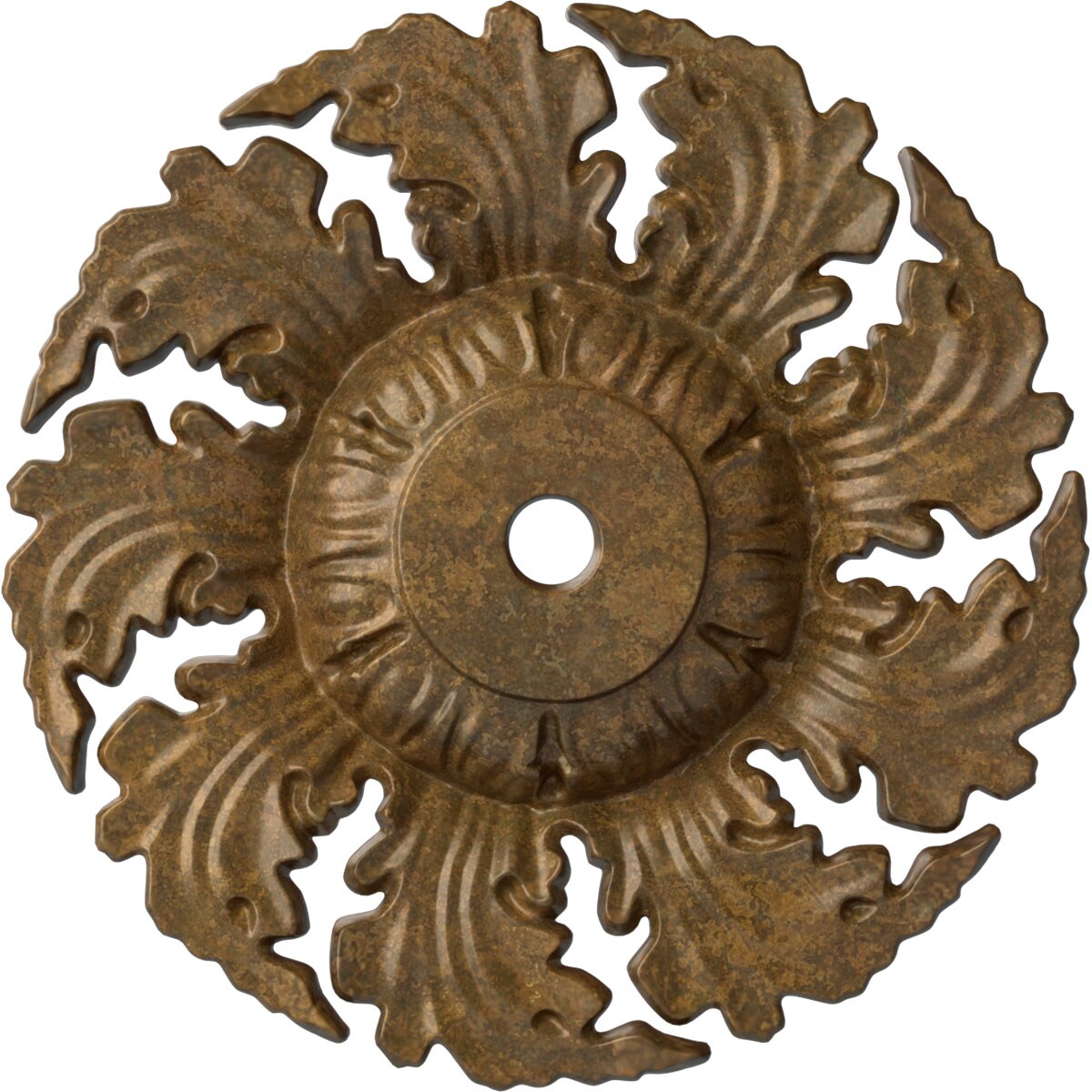 Ekena Millwork CM14NERZS Needham 14.625-in W x 14.625-in L Painted Rubbed Bronze Polyurethane Whole Ceiling Medallion