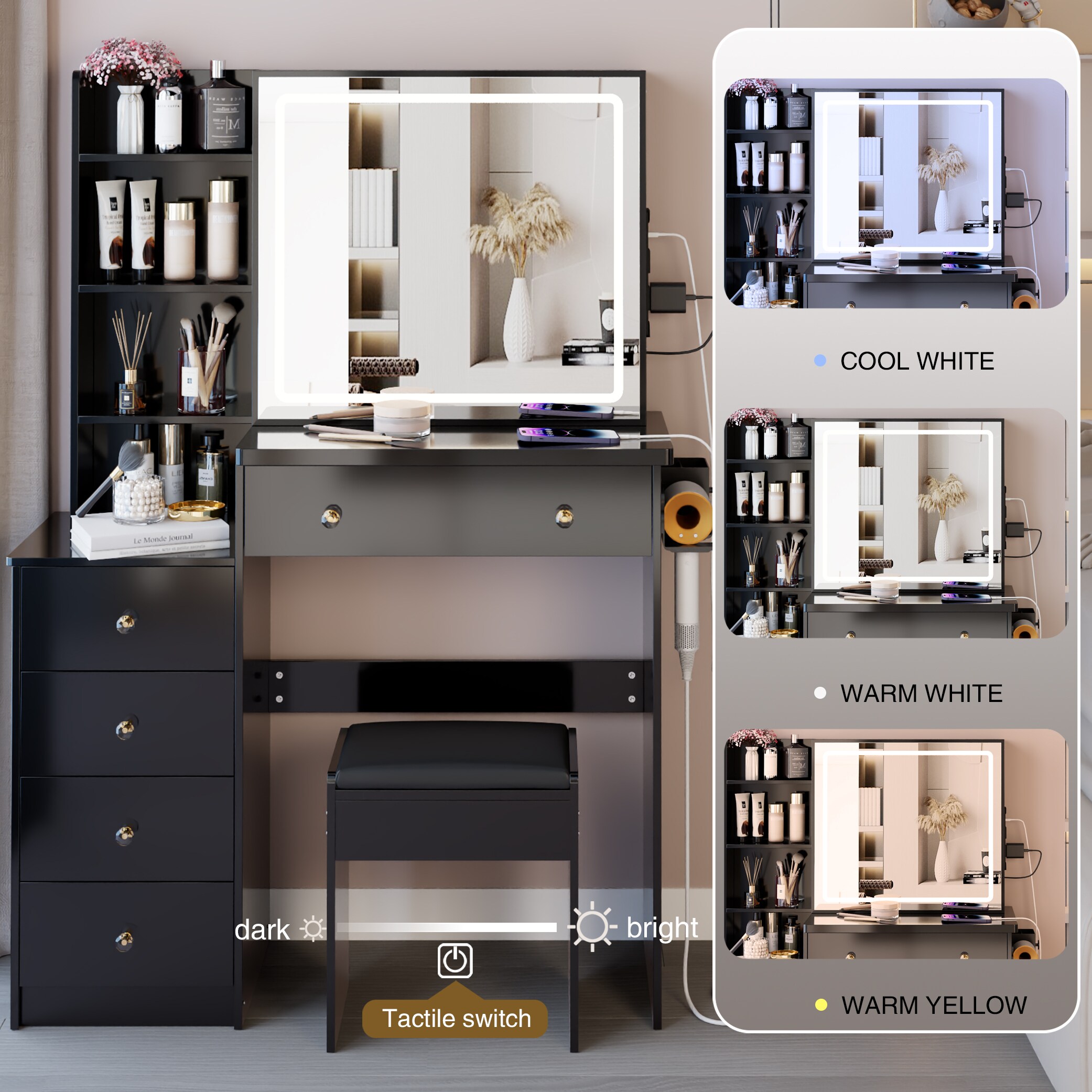 Kahomvis AC-QPCRAZY-01 Bedroom-Vanities - View #5