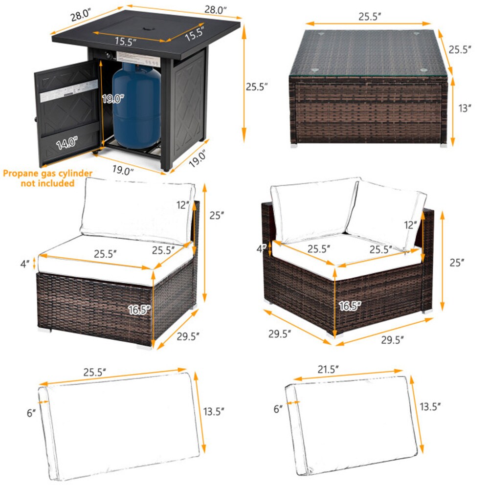 Clihome CNBL-09BRPGY Patio-Conversation-Sets - View #5