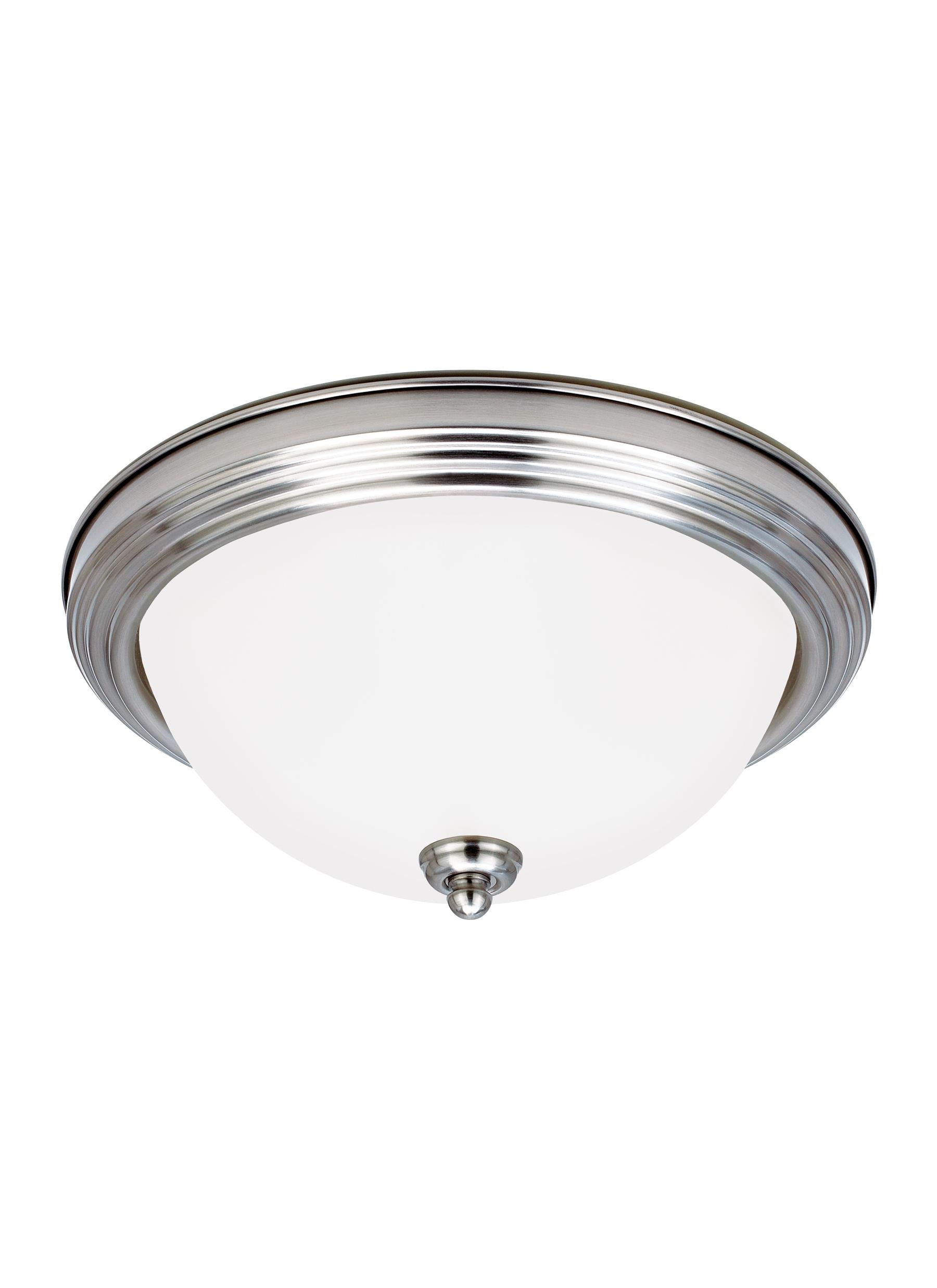 Brushed Nickel 3-Light LED Flush Mount Ceiling Fixture with Satin Etched Glass