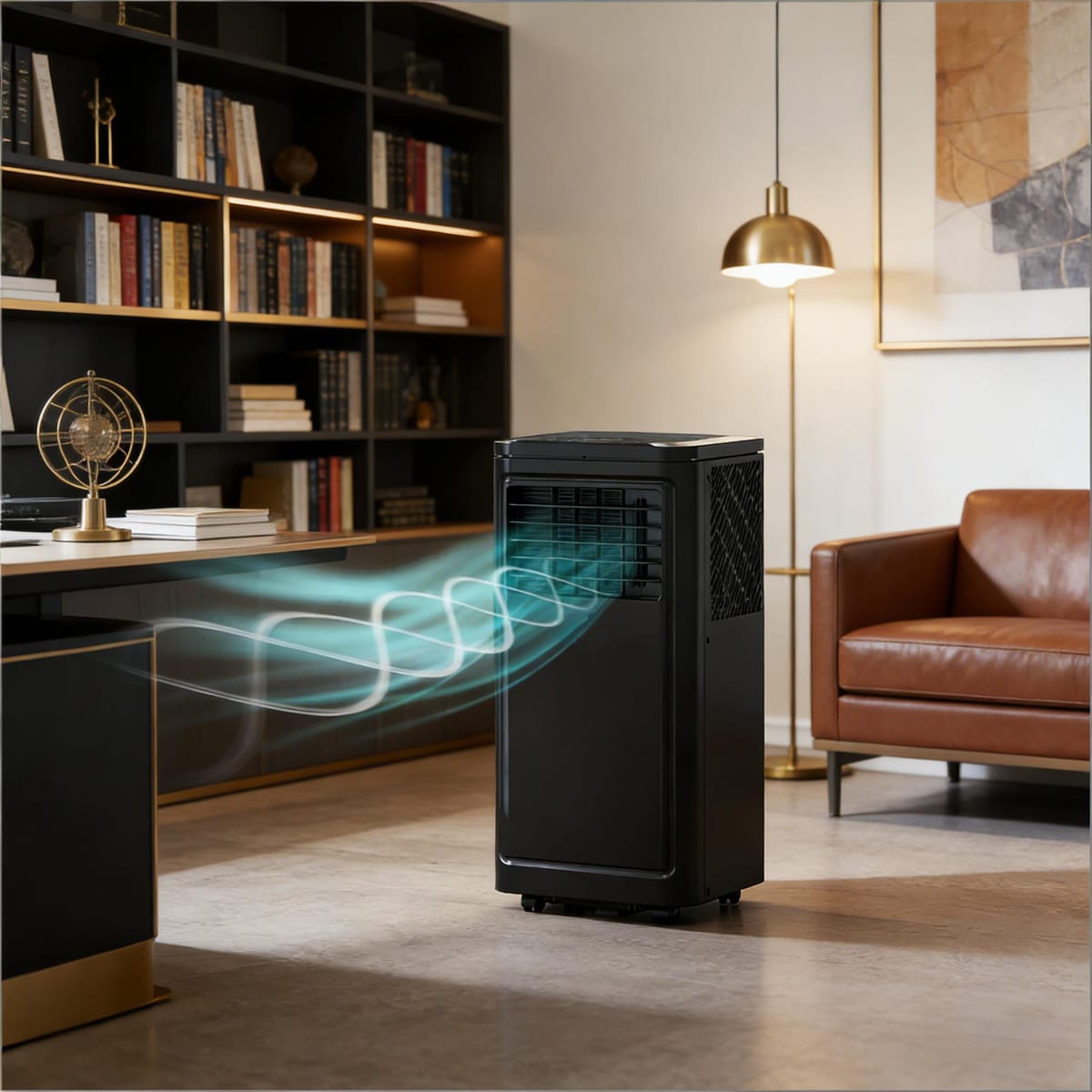 Loheer 8000 BTU 3-in-1 Black Portable Air Conditioner with Remote and Window Kit #T3971P474015