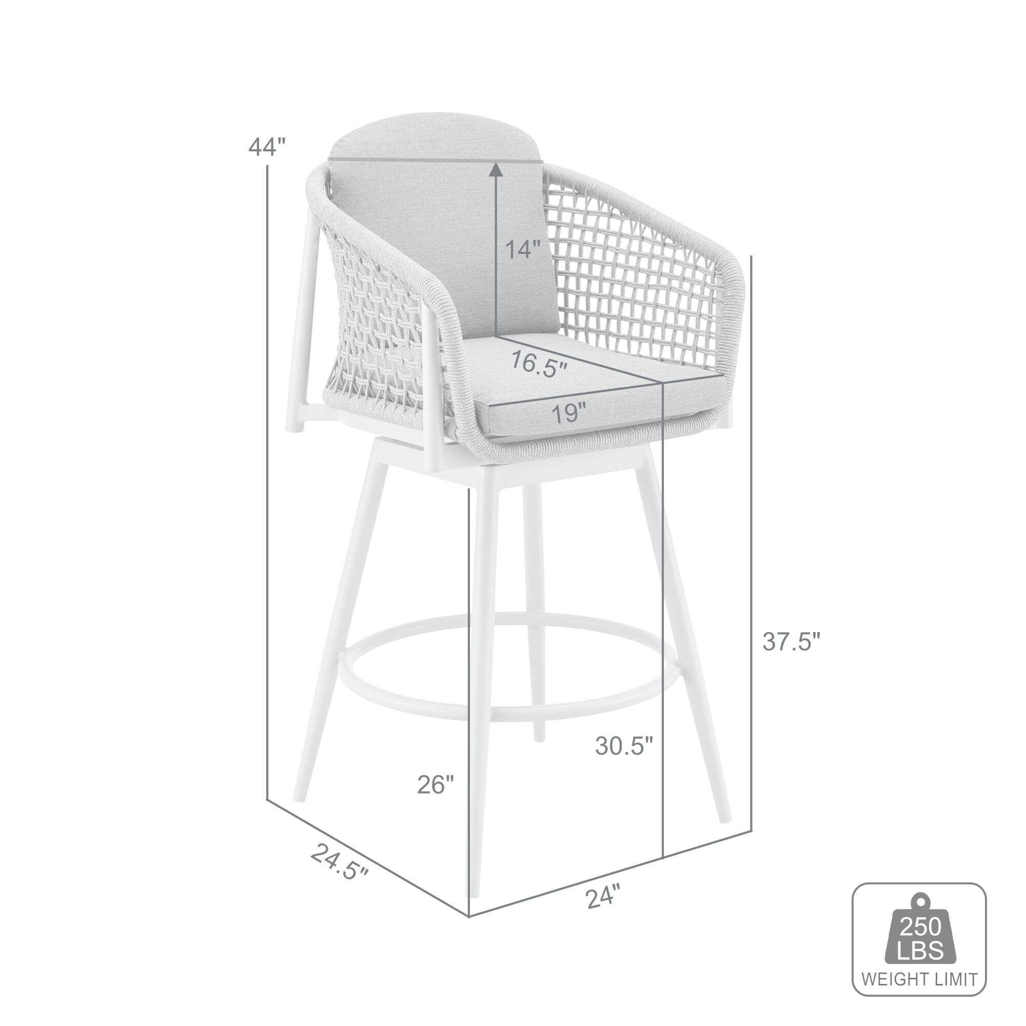 Armen Living LCRHBALGRY30 stools - View #9