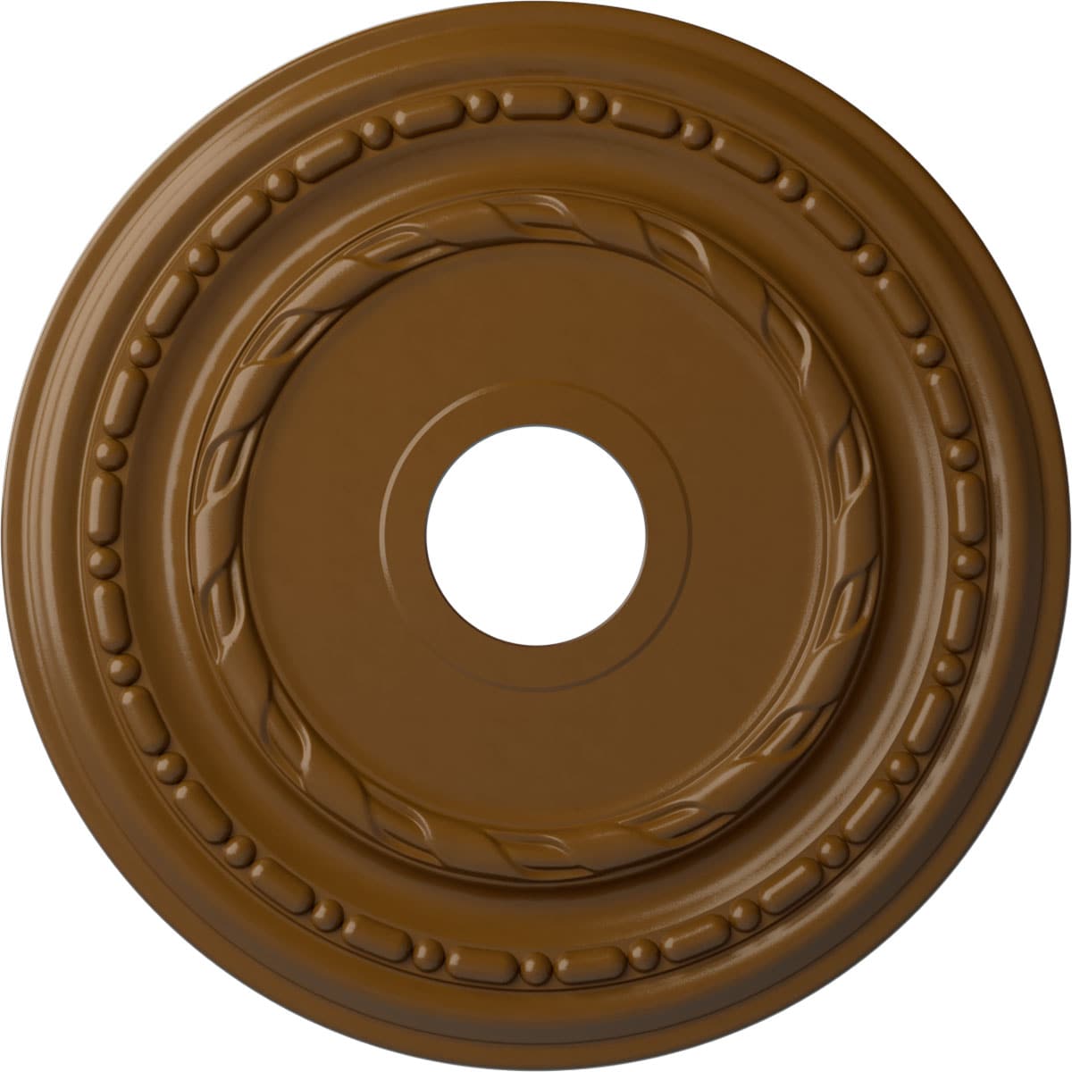 Ekena Millwork CM17DUSTF Dublin 17.875-in W x 17.875-in L Painted Smokey Topaz Polyurethane Whole Ceiling Medallion