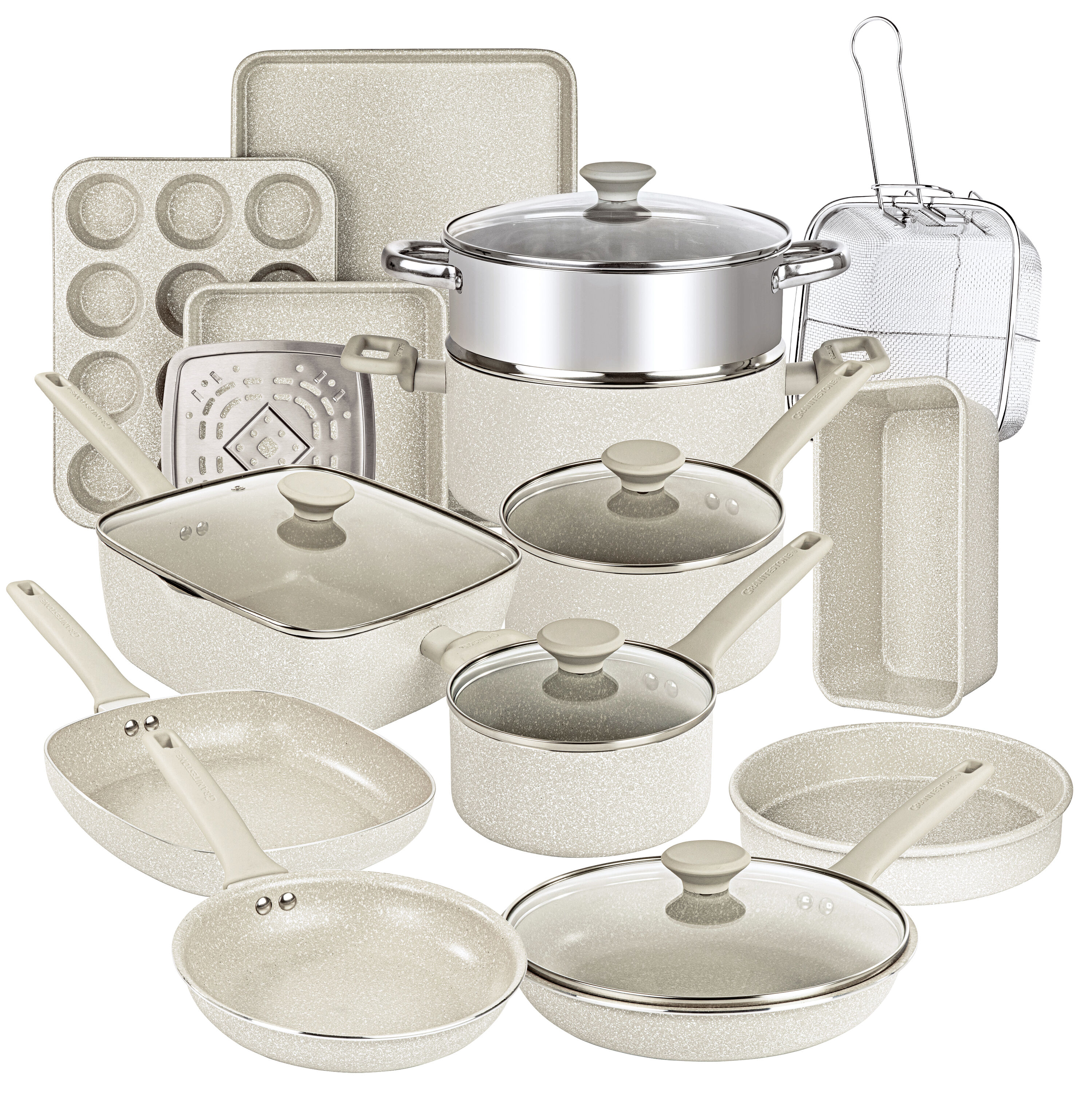 GraniteStone Diamond 8715 20 -Piece Desert Collection 8.5-in Aluminum Cookware set with Lid