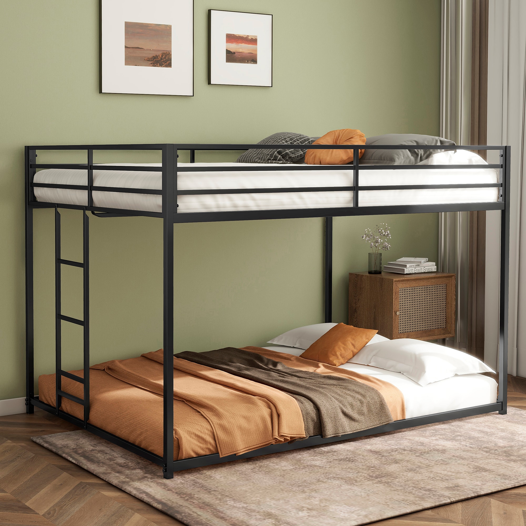 Fun Orange FUN25BE08 Black Full over full Bunk Bed