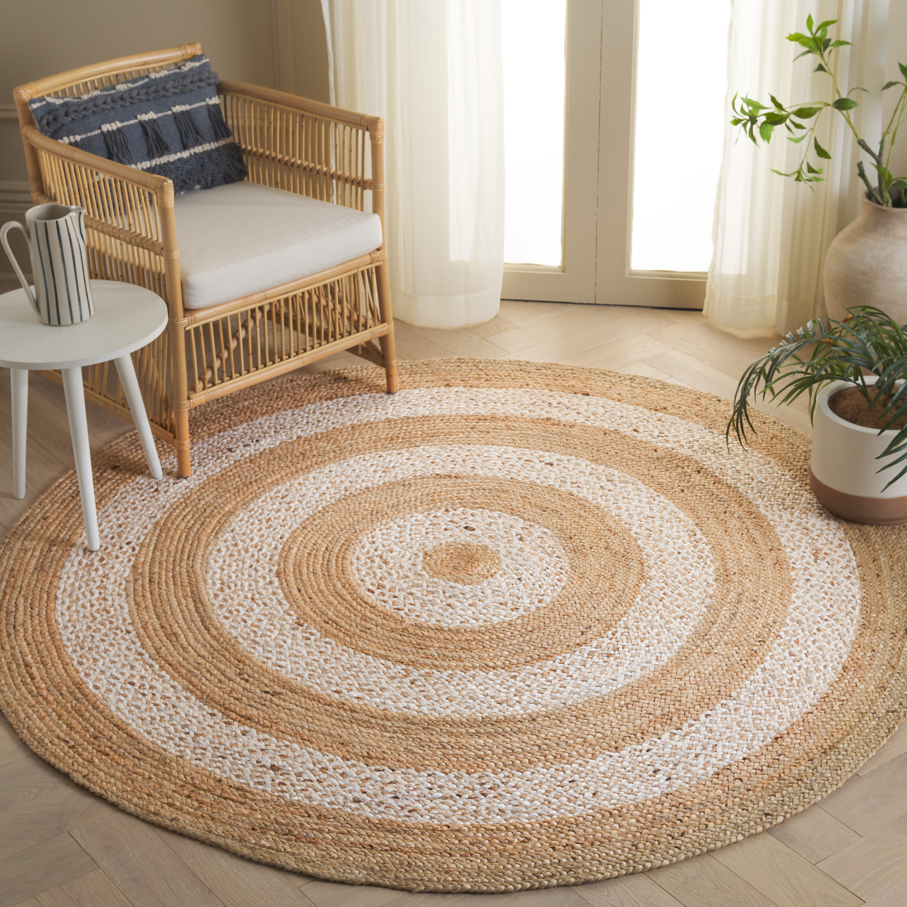 Safavieh Natural Fiber 926 Natural/Ivory Bohemian 6ft x 6ft Round Rug ...