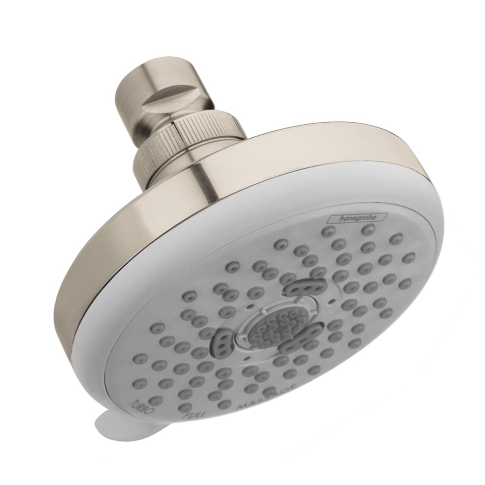 Hansgrohe 04071820 Croma E 3.0 -Spray Brushed nickel 4.0-in Round Fixed Shower Head 2.5 GPM