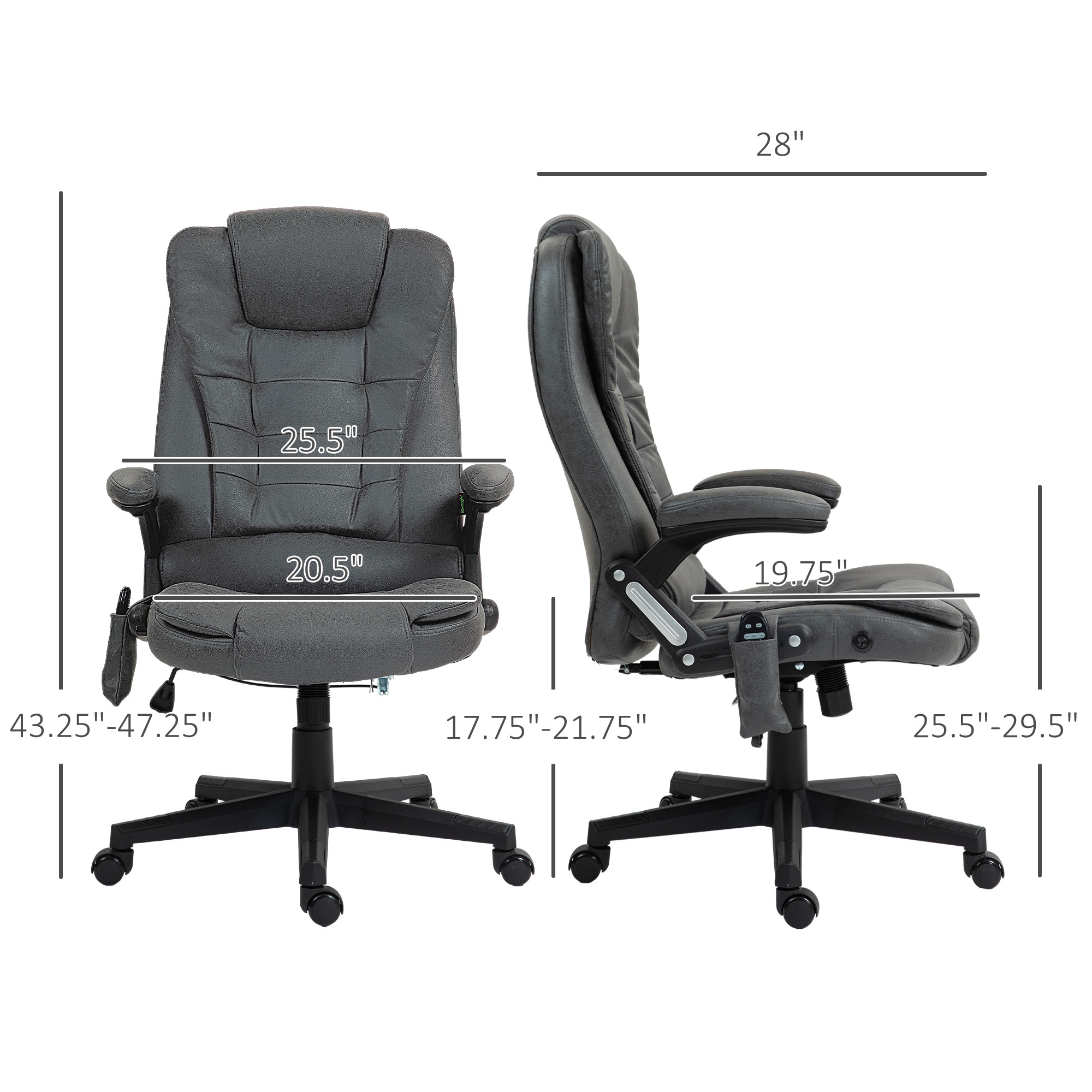 HomCom 921-171V85CG Office-Chairs - View #3