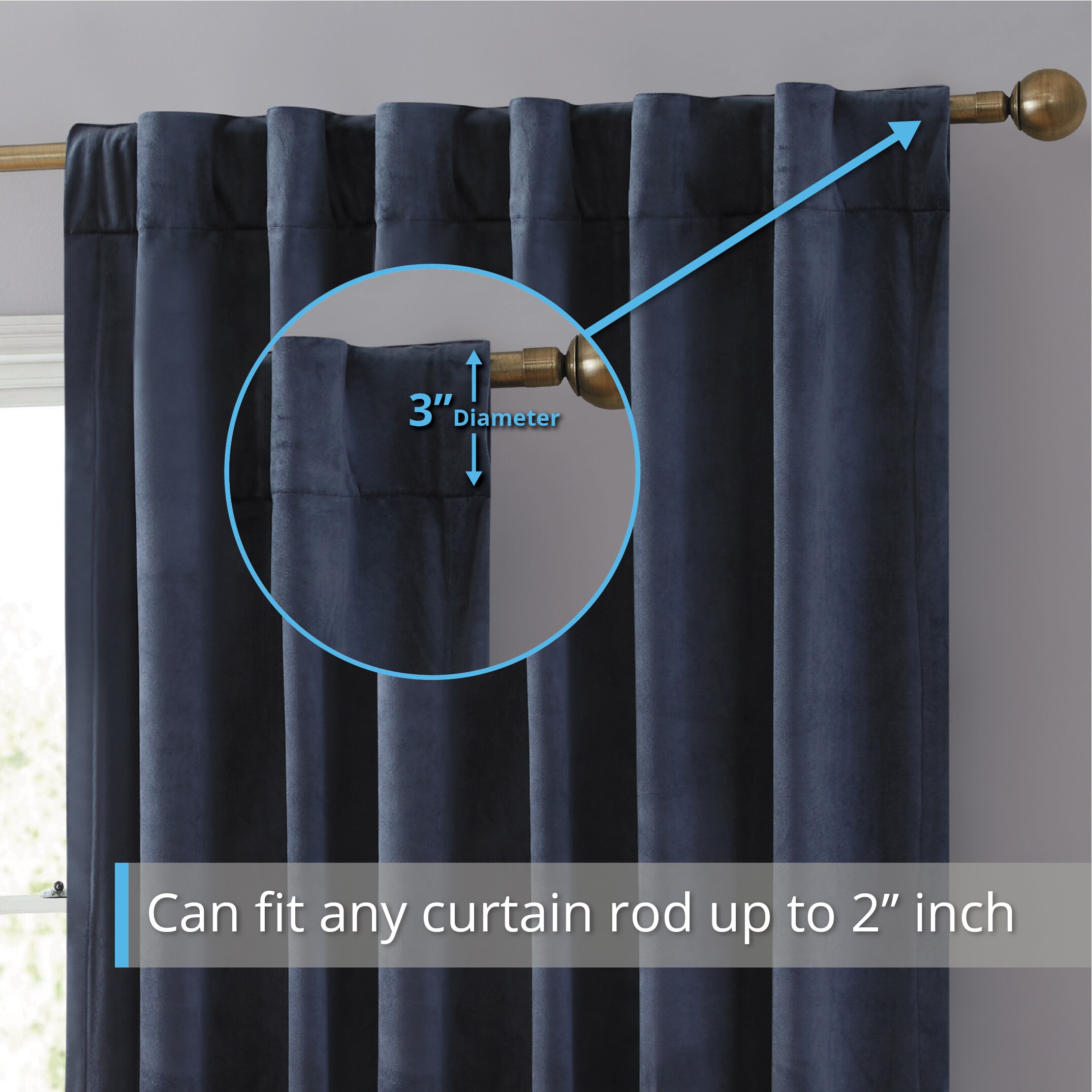 HLC.me LPZ-63NAVY curtains - View #4