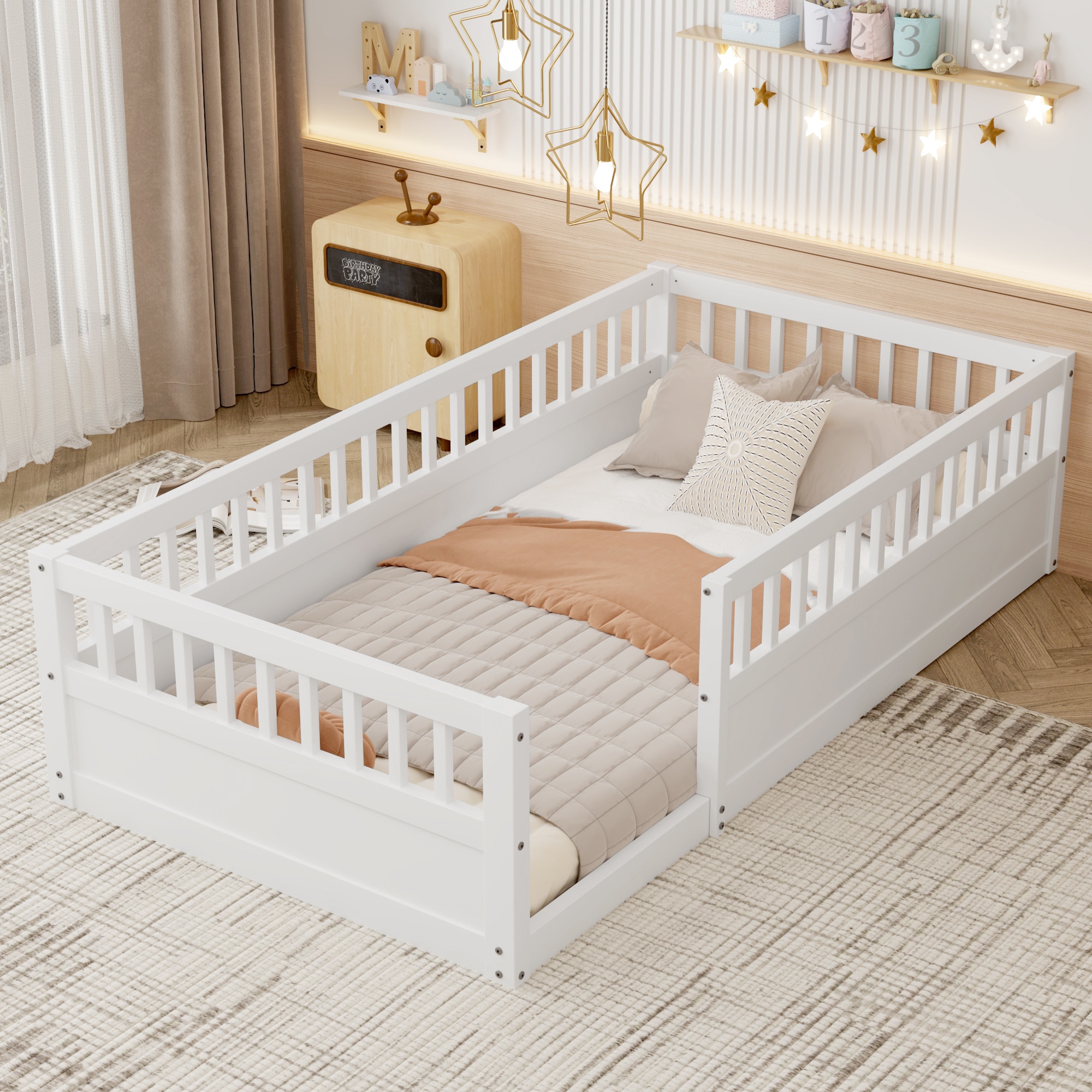 Lycvki 1739 White Toddler Bed