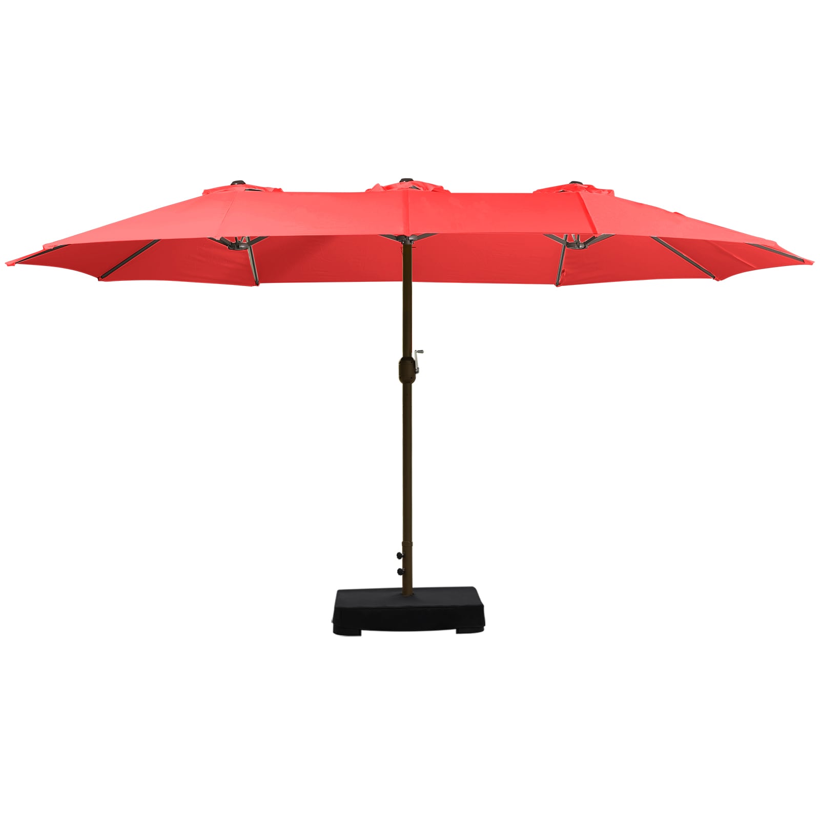 Aoodor A065-PRDRD 15-Feet Iron Red Market Patio Umbrella with Base