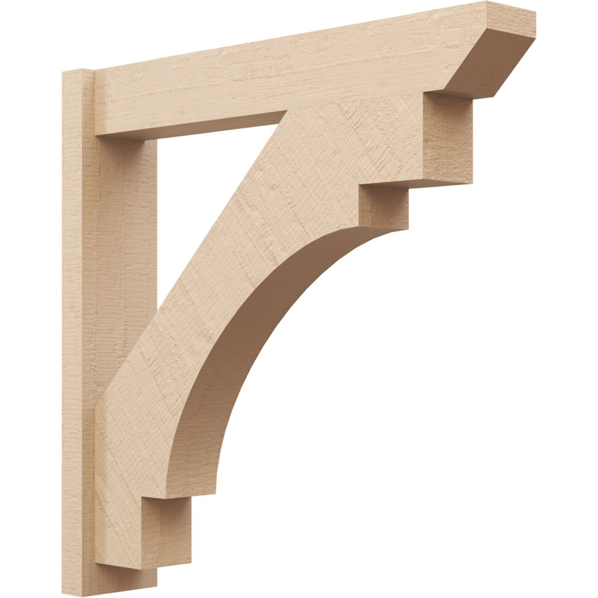 Ekena Millwork 2136740 Timberthane Rough Cedar Faux Wood Merced Slat Outlooker 6-in W x 32-in D x 32-in H Primed Tan