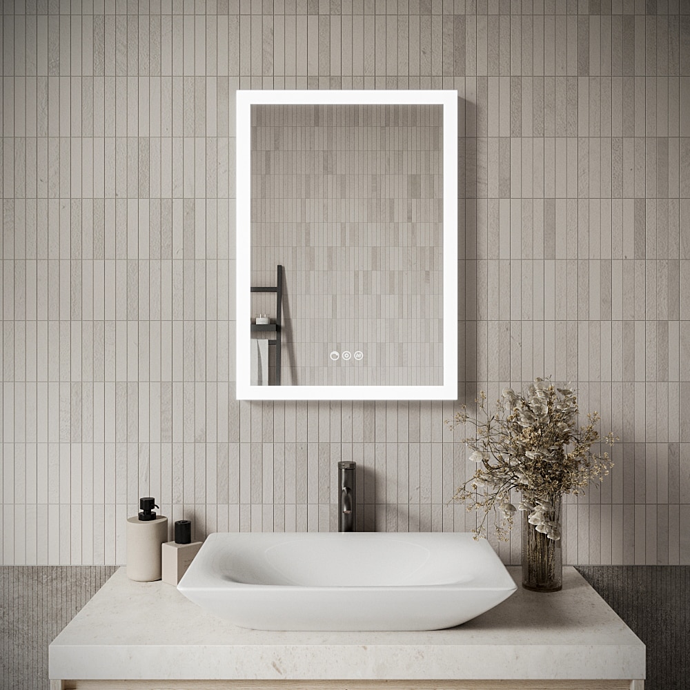 Streamline M-2100-241 20-in x 28-in Beveled Frameless Rectangle Dimmable LED Lighted Fog Free Bathroom Vanity Mirror ( Mirror )