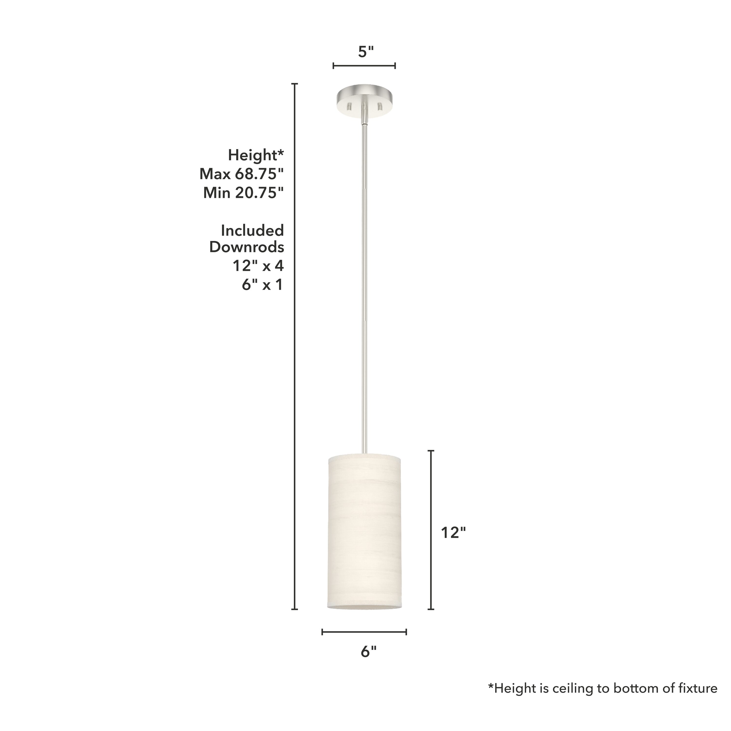 Solhaven 6" Bleached Alder Mini Drum LED Pendant Light