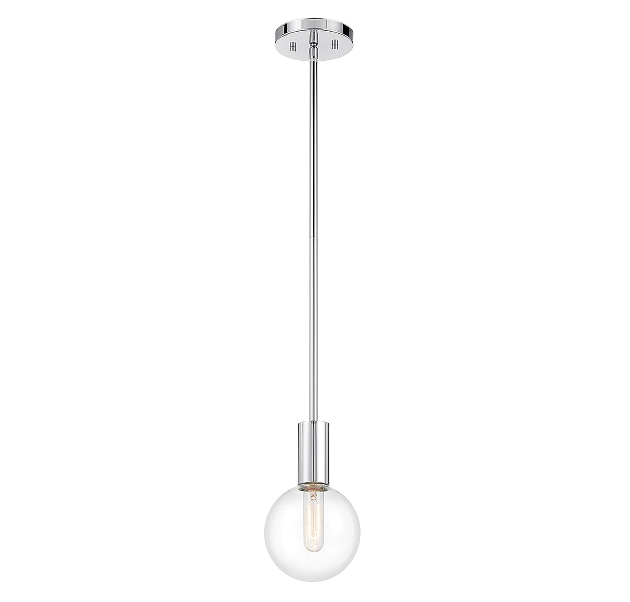 Sleek Chrome Mini-Pendant with Clear Glass Shade