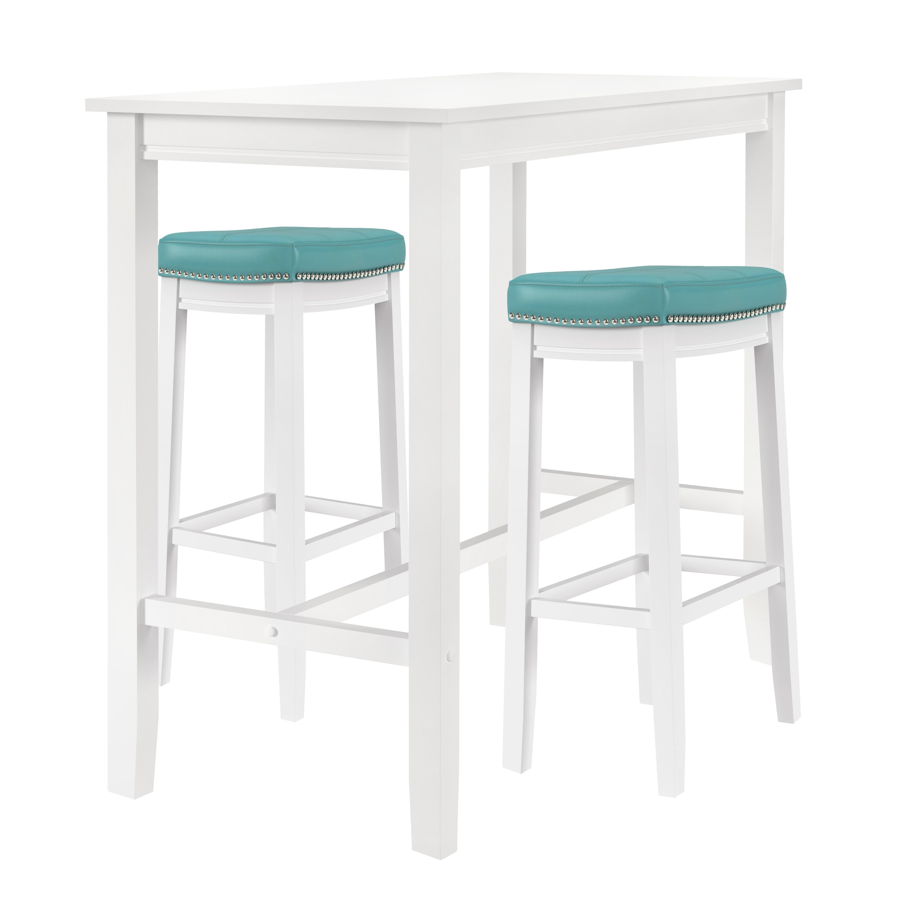 Linon LOWES2187 White Contemporary/Modern Dining Room Set with Rectangular Table ( Seats 2 )