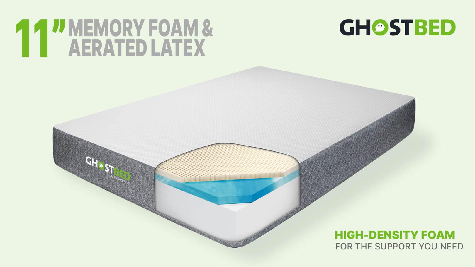 GhostBed 11-in California King Latex Foam Mattress in a Box 11GBED67 at ...