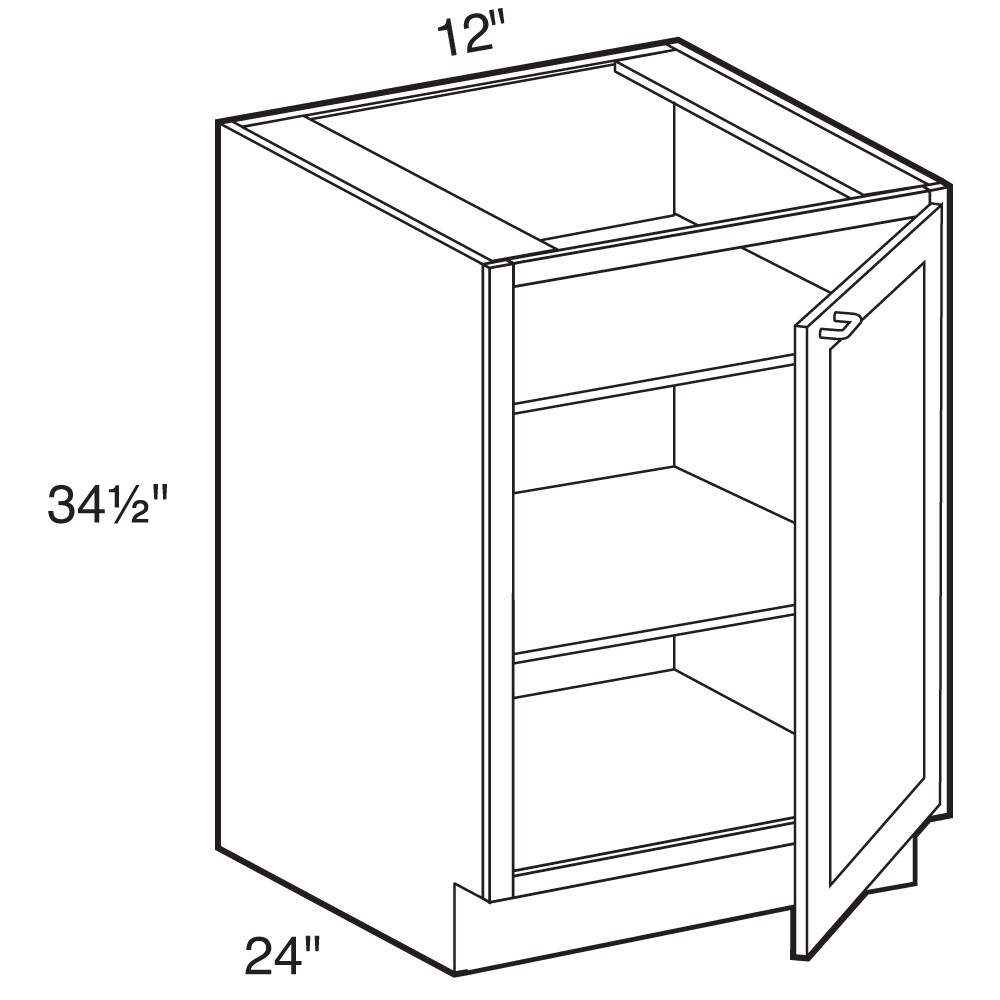 Luxxe Cabinetry Heston 12-in W x 34.5-in H x 24-in D Cider Door Base ...